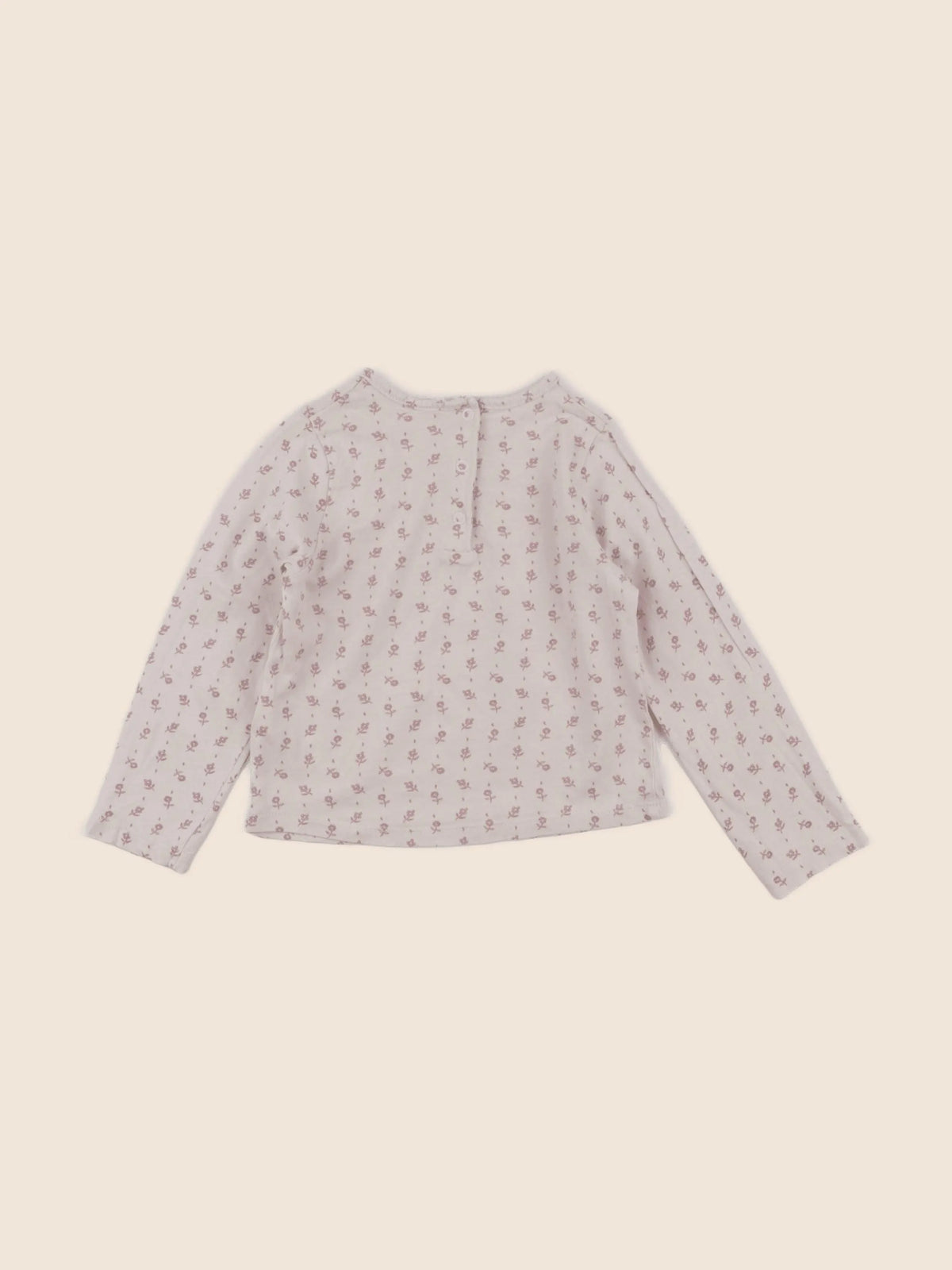 Vertbaudet - tee-shirt beige, rose - 2 ans