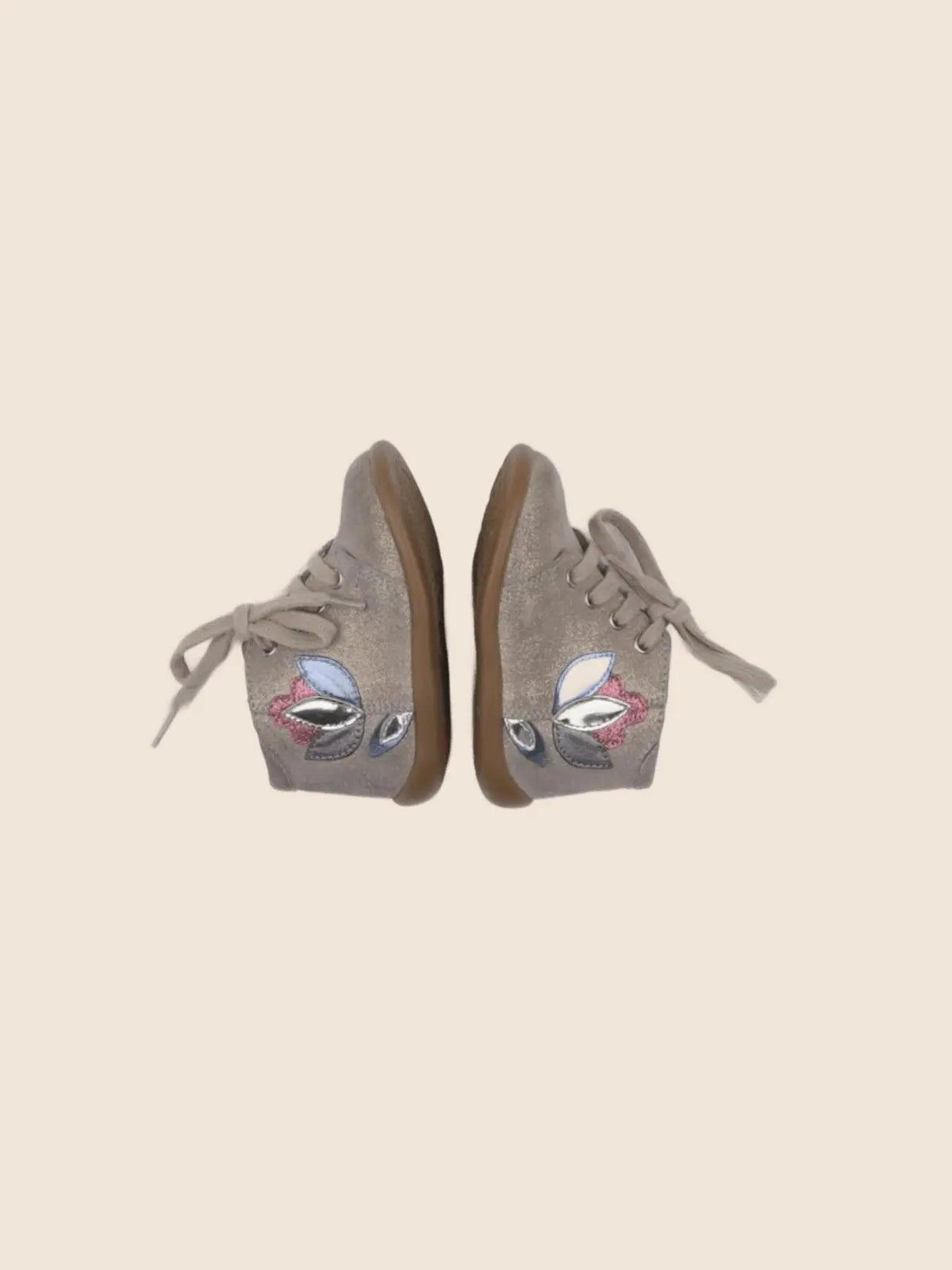 Pom d'Api - bottillons beige, or - pointure 18