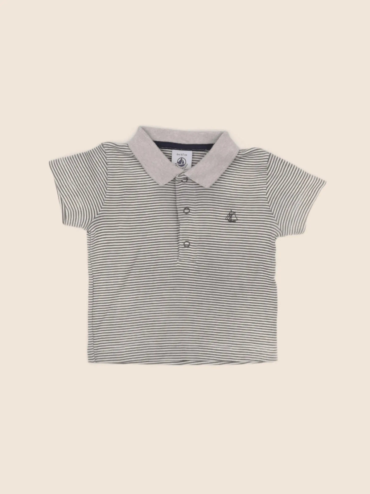 Petit Bateau - polo vert - 6 mois
