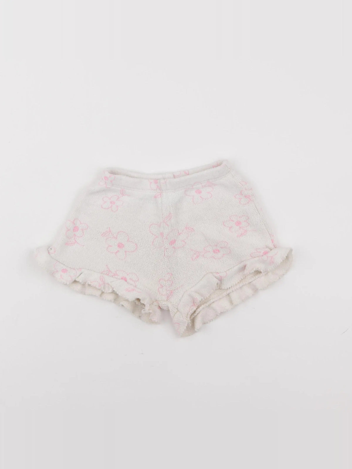 Zara - pantalon blanc, rose - 9/12 mois