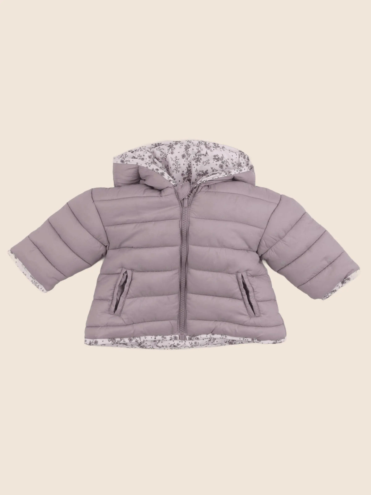 Vertbaudet - doudoune réversible violet - 6 mois