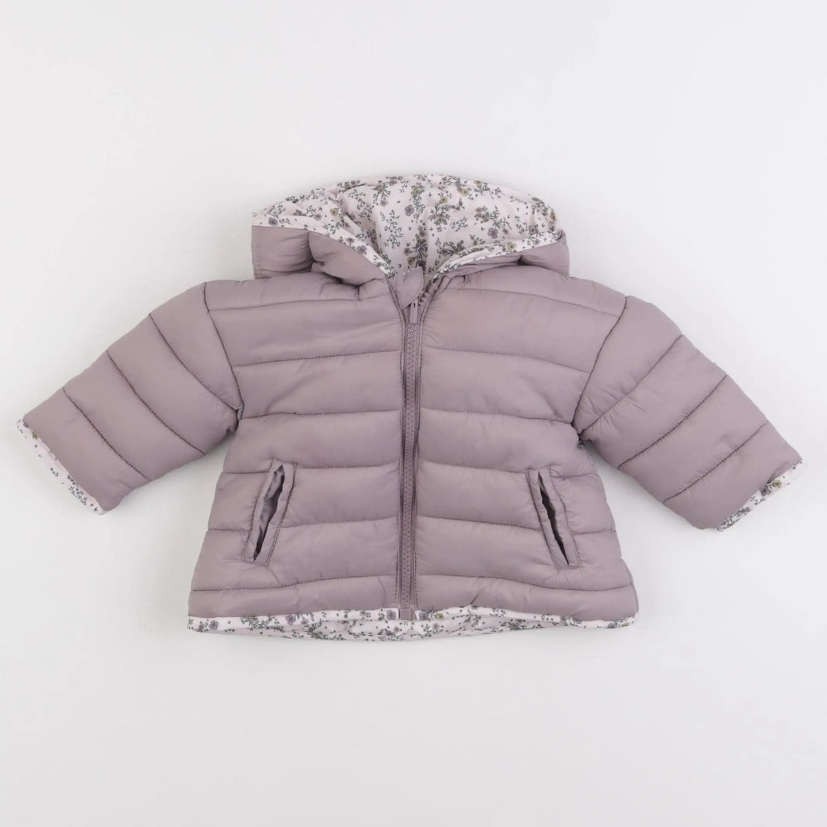 Vertbaudet - doudoune réversible violet - 6 mois