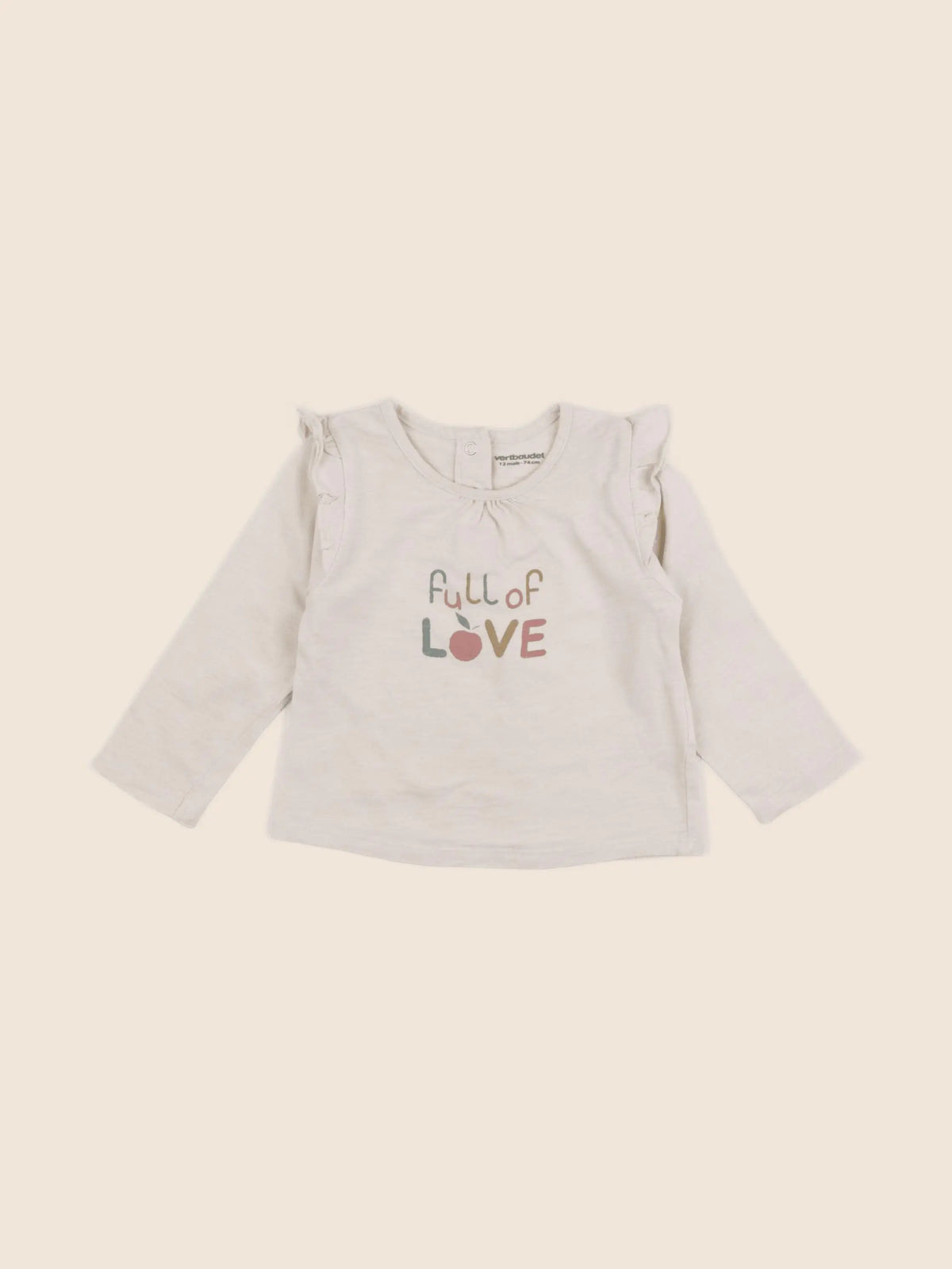 Vertbaudet - tee-shirt beige - 12 mois