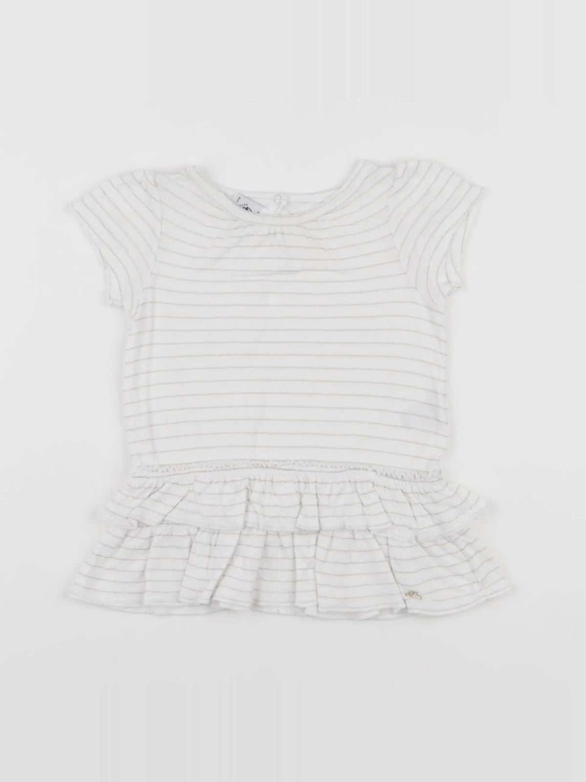 Petit Bateau - robe blanc, or - 6 mois