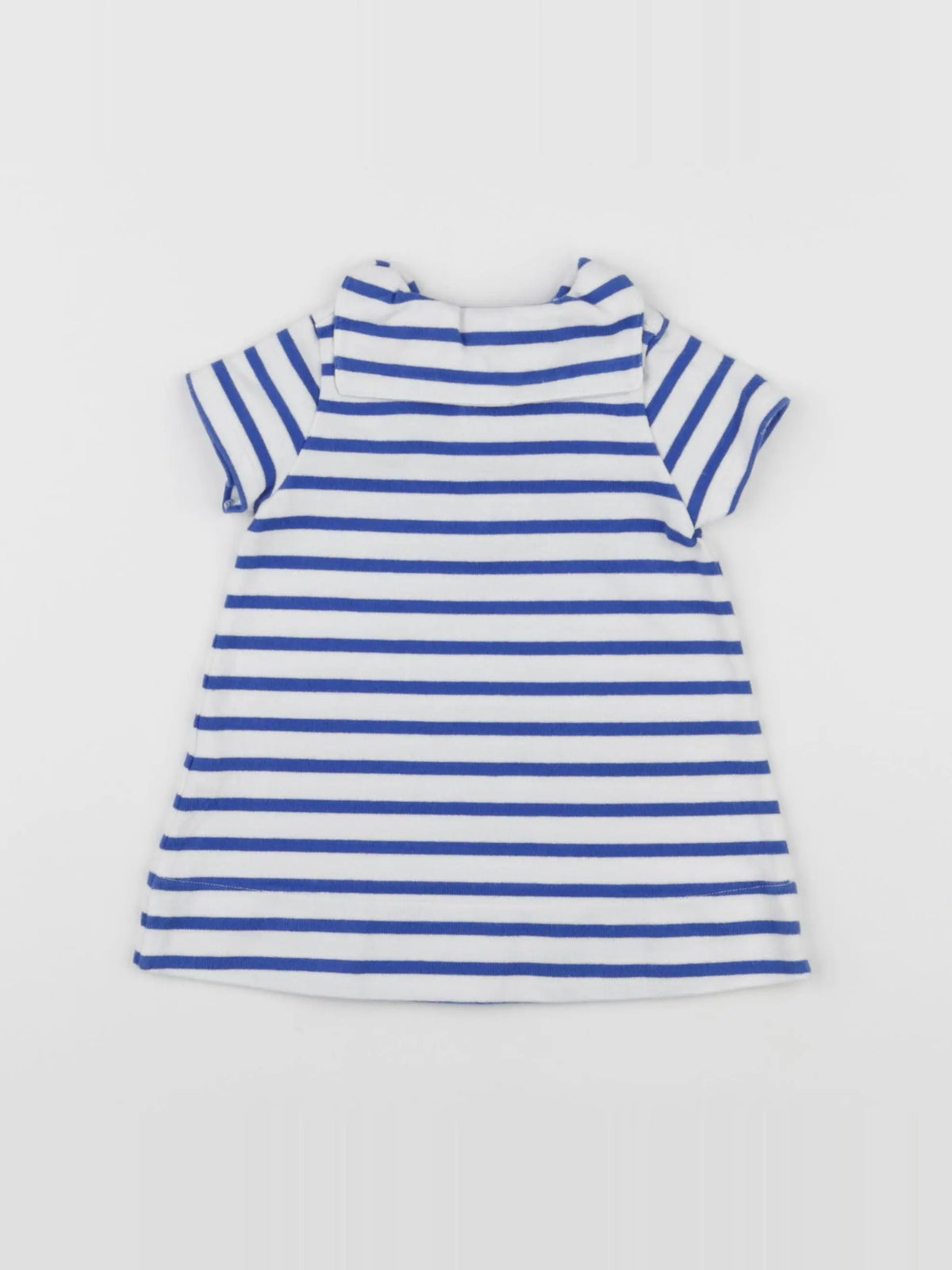 Petit Bateau - robe blanc, bleu - 6 mois
