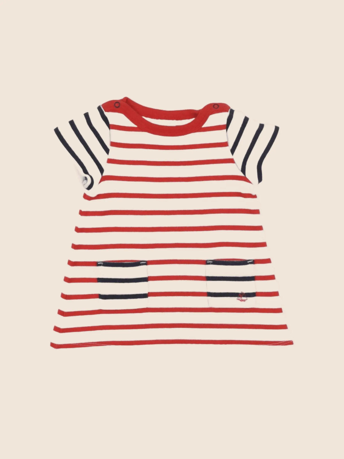 Petit Bateau - robe rouge - 6 mois