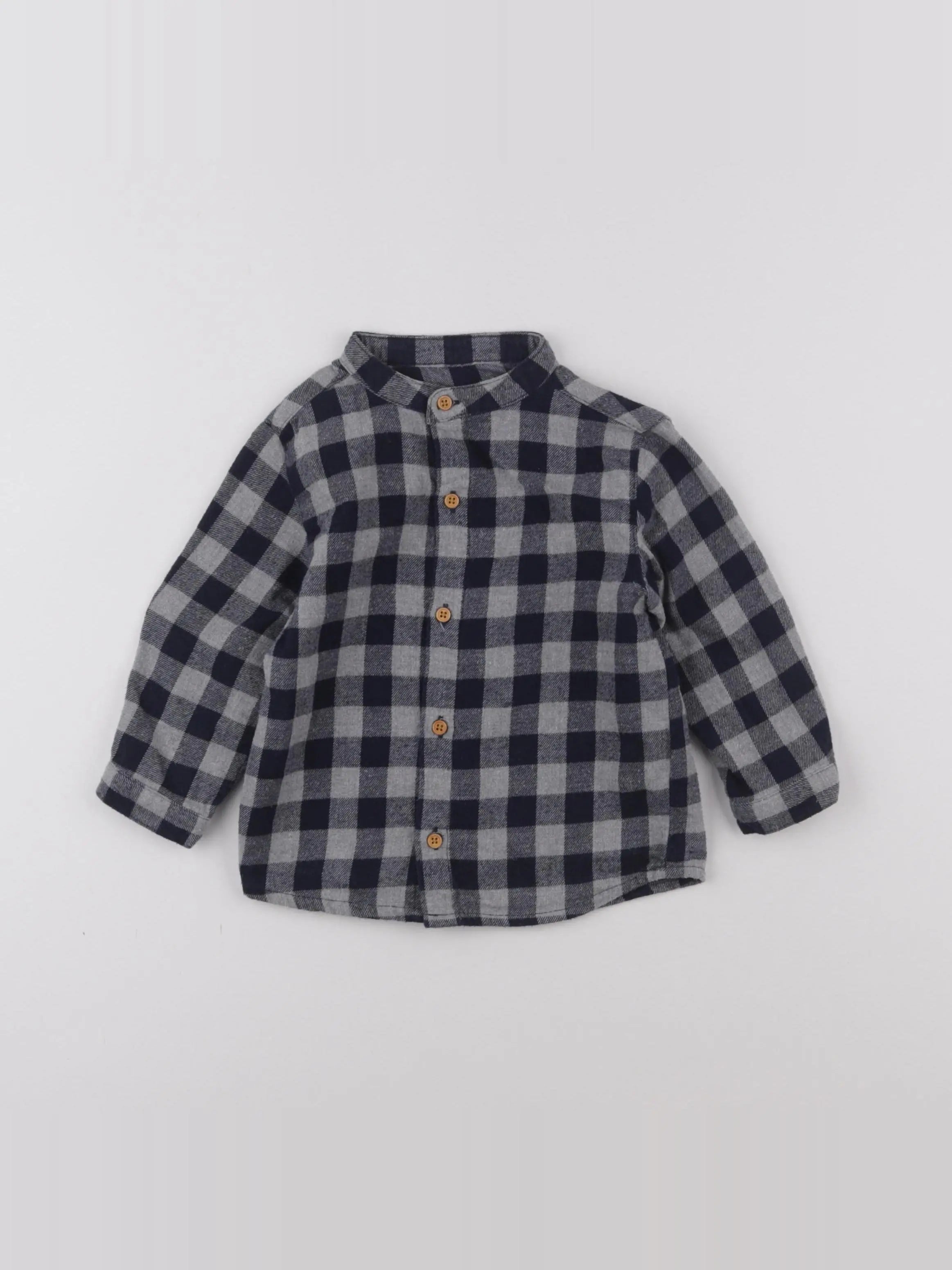 Boutchou - chemise bleu, gris - 18 mois