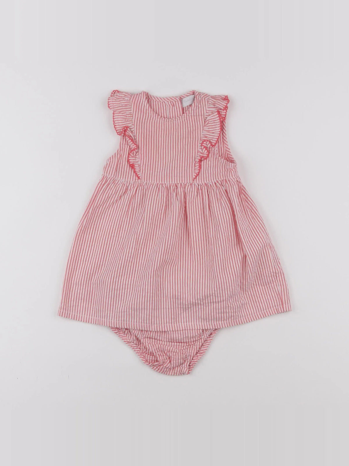 Cadet Rousselle - robe blanc, rose - 6 mois