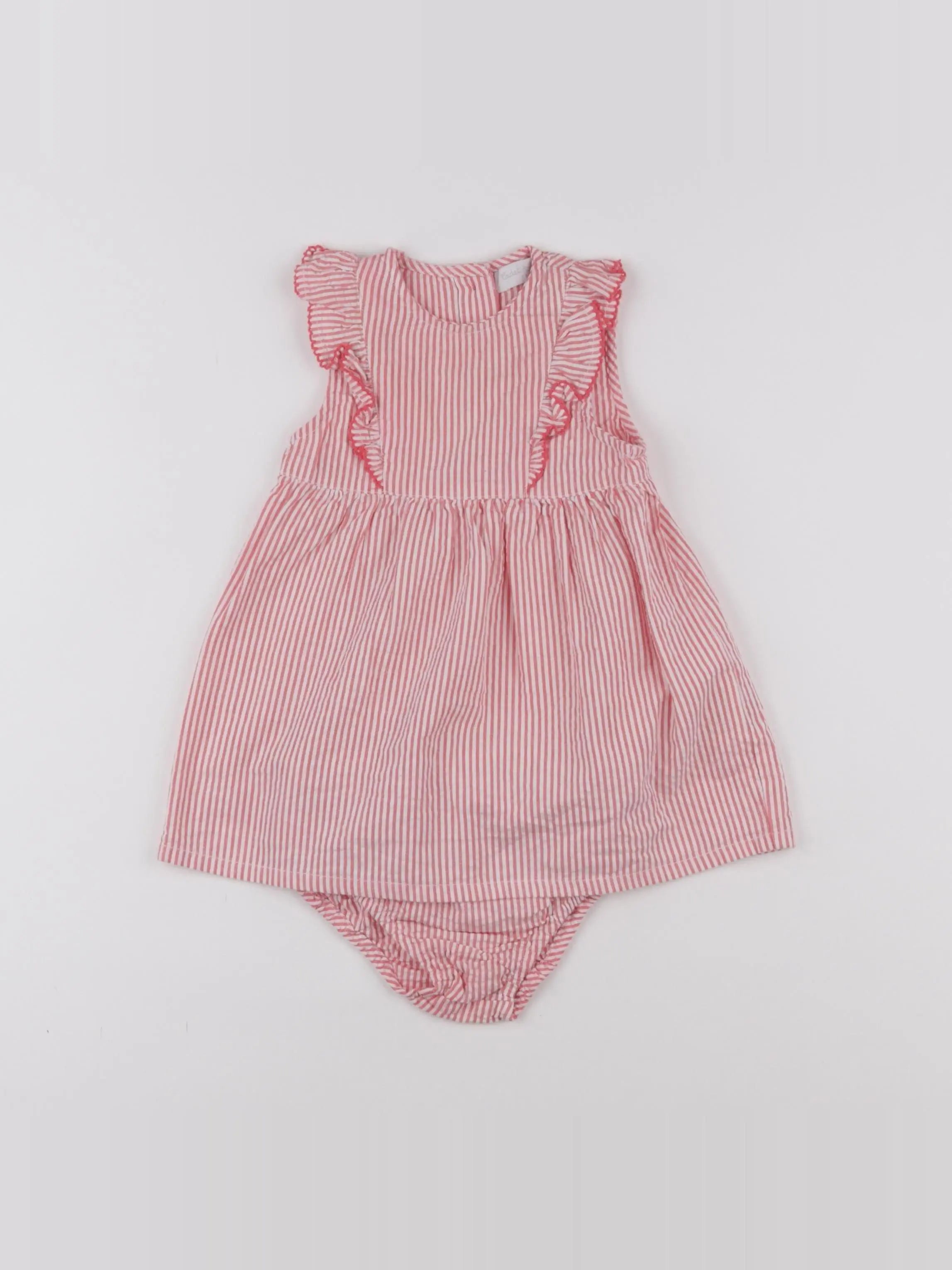 Cadet Rousselle - robe blanc, rose - 6 mois
