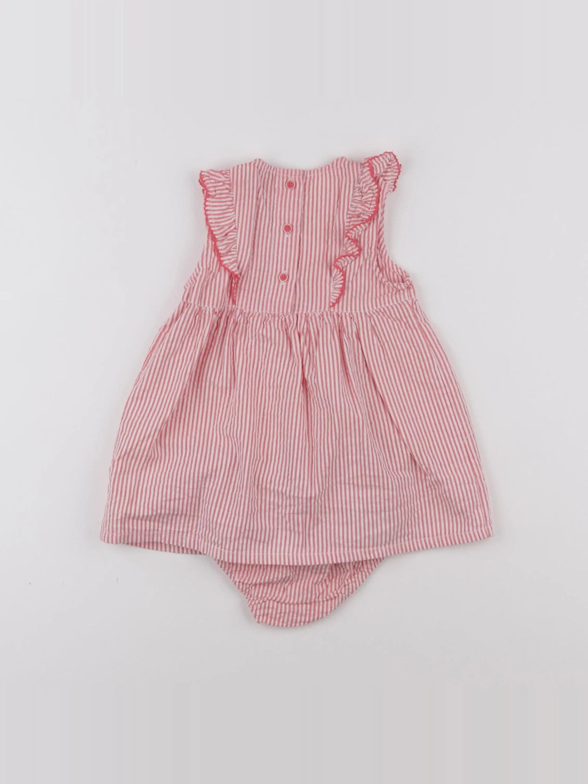 Cadet Rousselle - robe blanc, rose - 6 mois