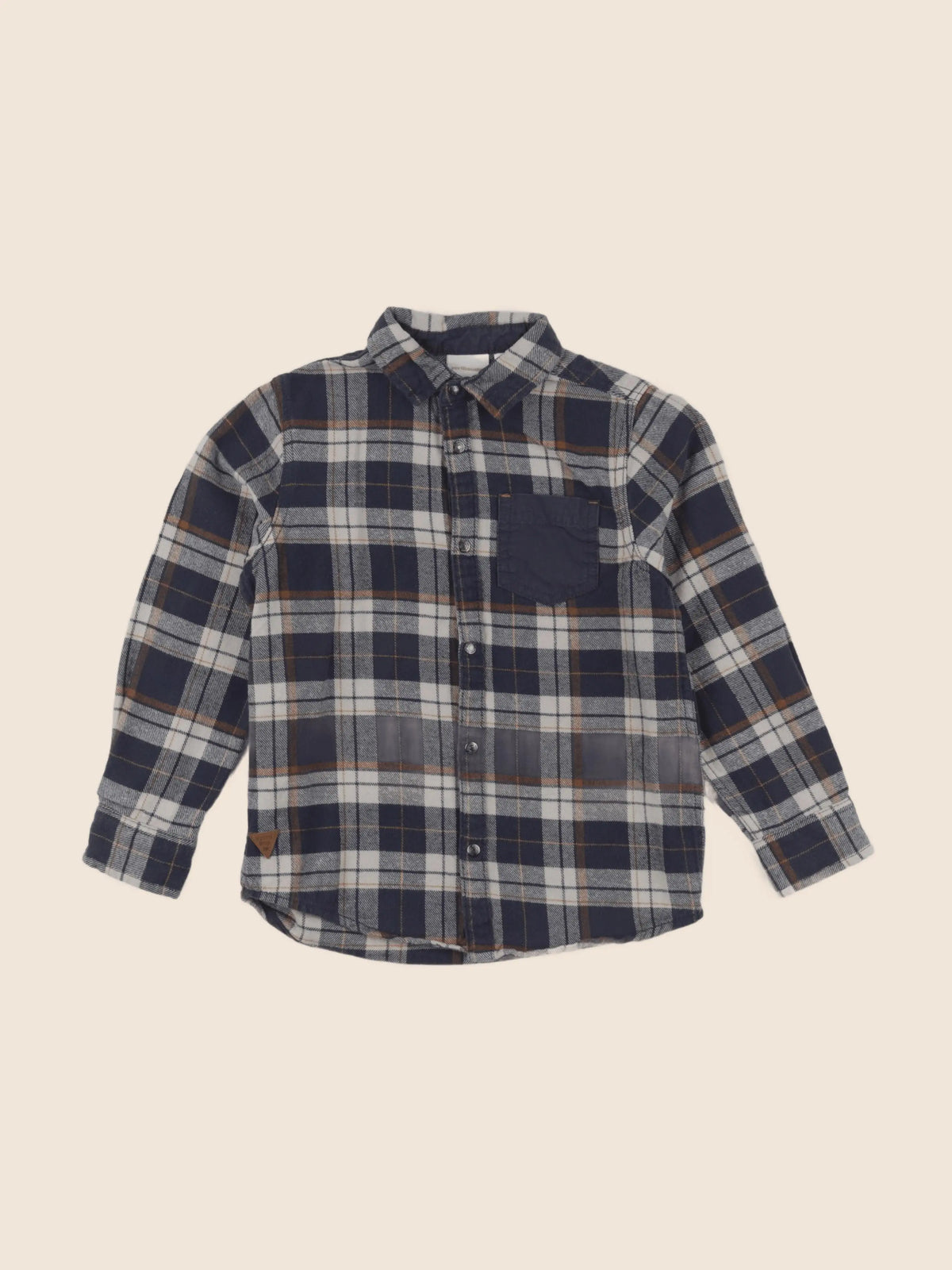 Vertbaudet - chemise bleu, beige - 8 ans