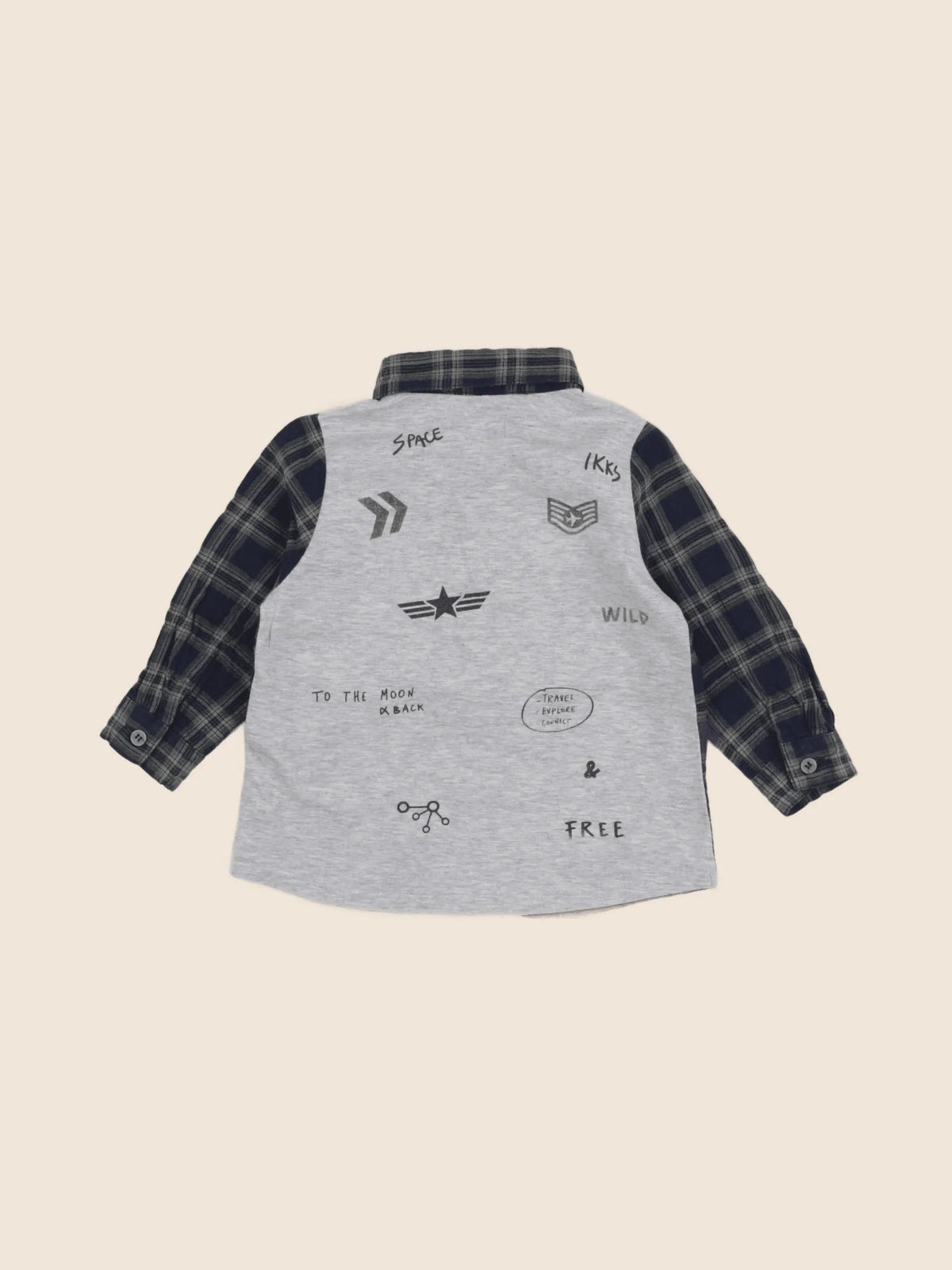 IKKS - chemise imprimé au dos bleu, vert - 12 mois