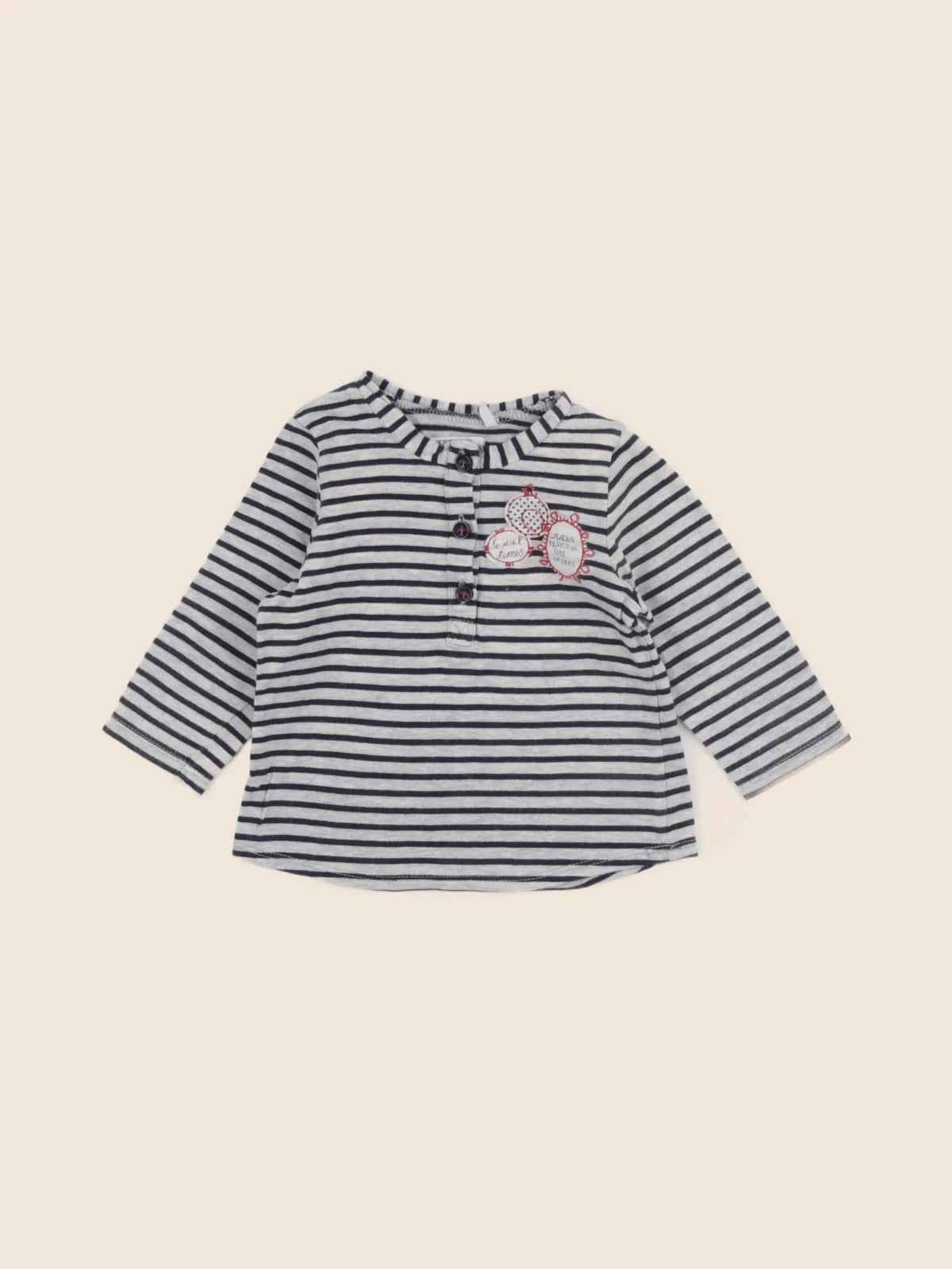 IKKS - tee-shirt bleu, gris - 6 mois