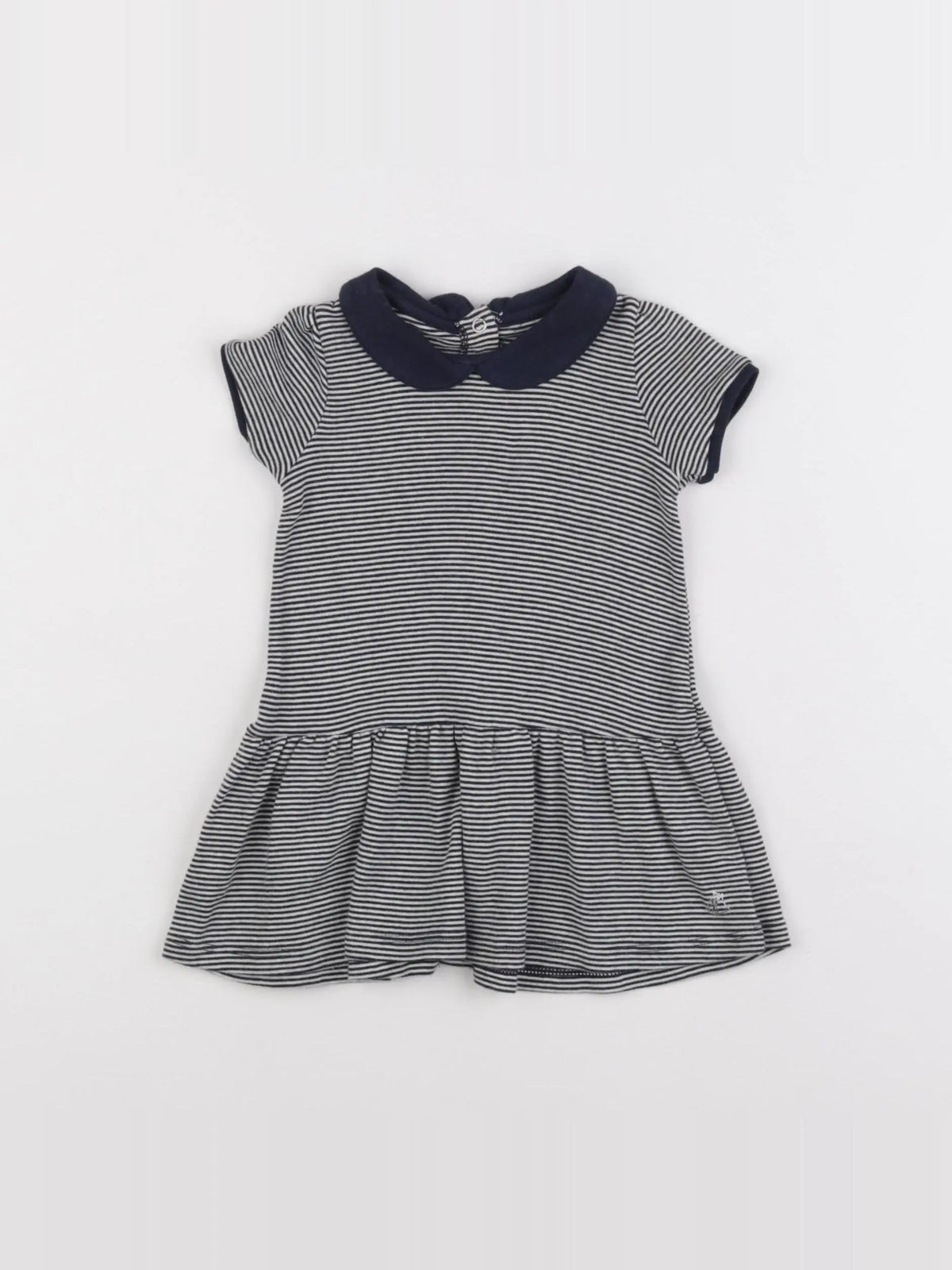 Petit Bateau - robe bleu, blanc - 6 mois