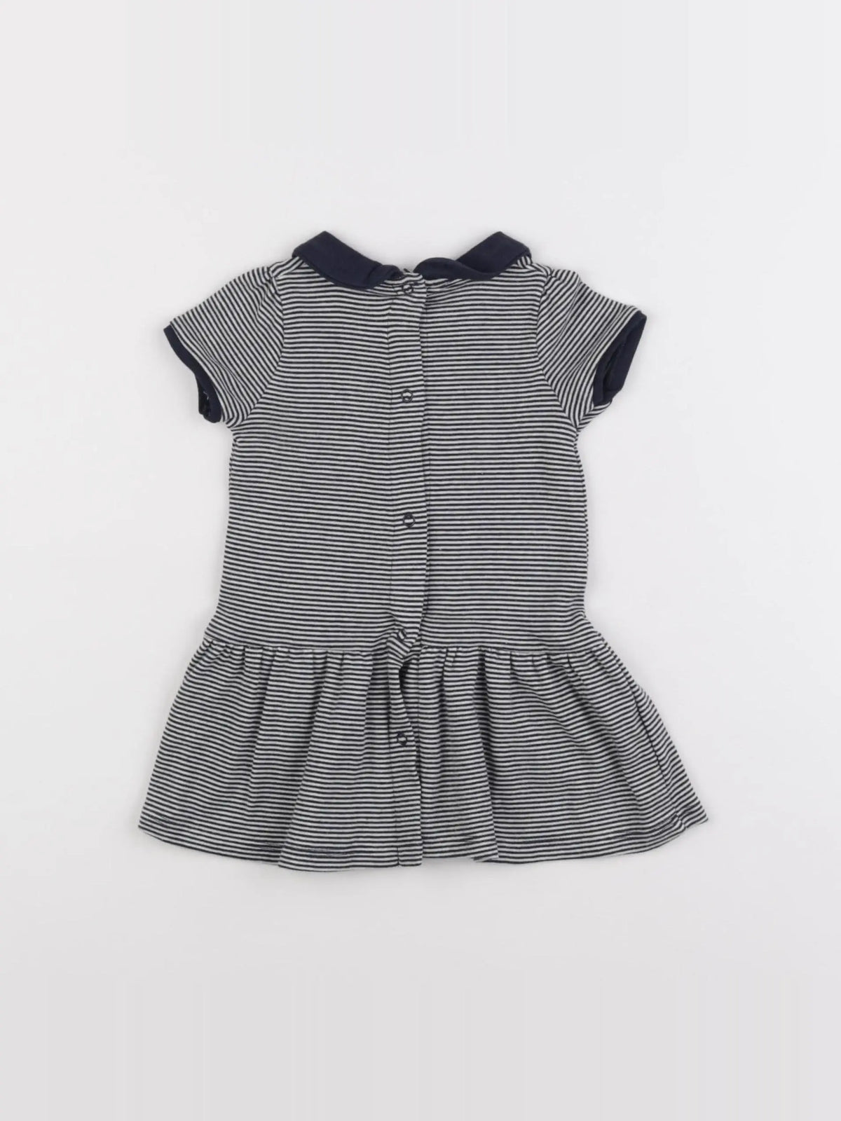 Petit Bateau - robe bleu, blanc - 6 mois
