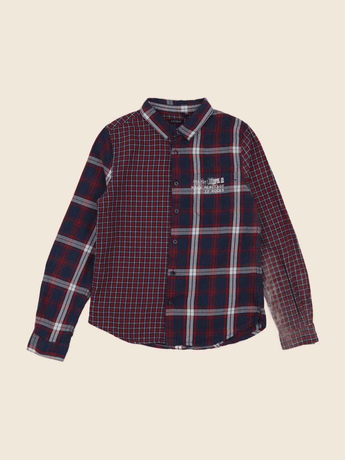IKKS - chemise bleu, rouge - 10 ans