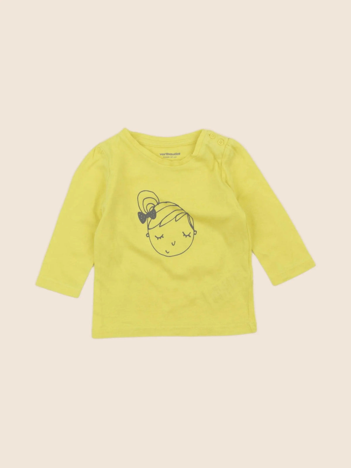 Vertbaudet - tee-shirt jaune - 6 mois