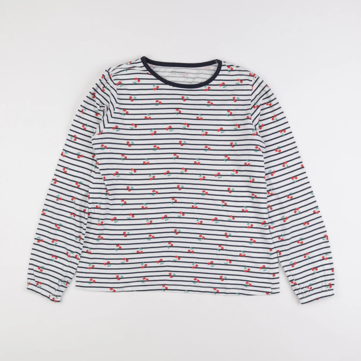 Vertbaudet - tee-shirt blanc, bleu - 12 ans