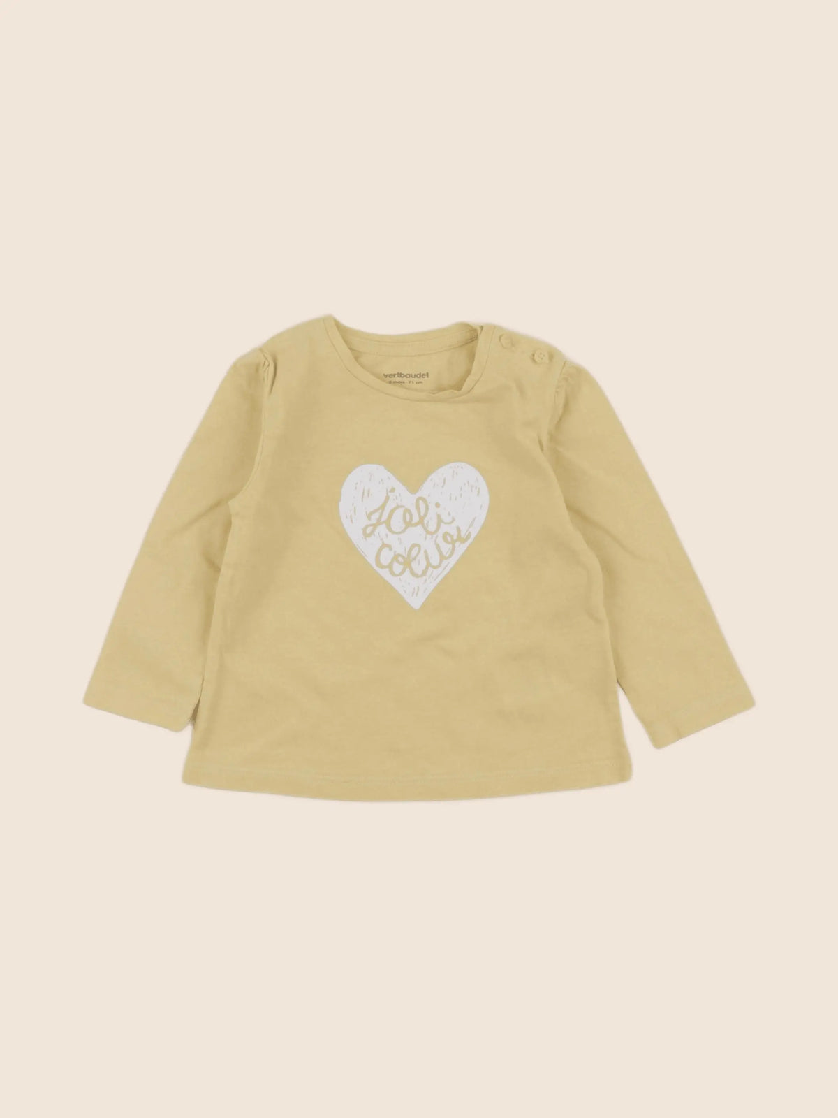 Vertbaudet - tee-shirt jaune - 9 mois
