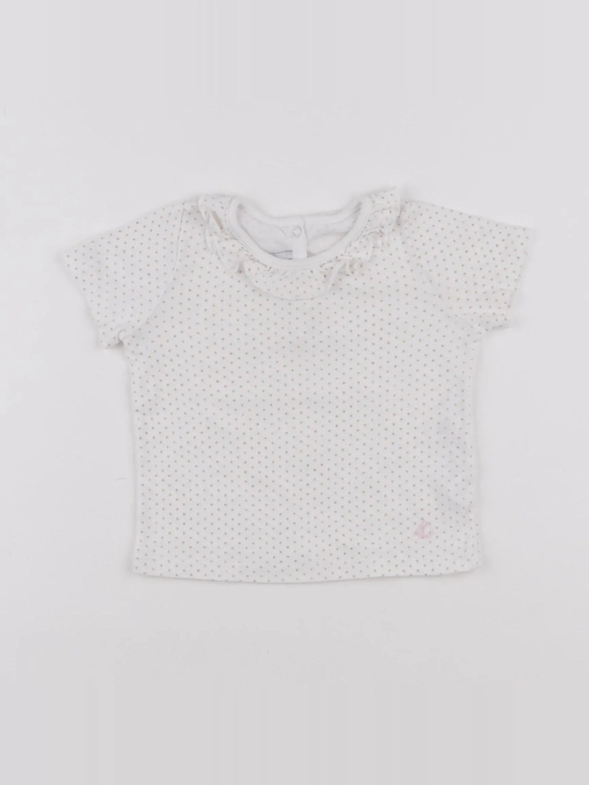 Petit Bateau - tee-shirt blanc, or - 12 mois