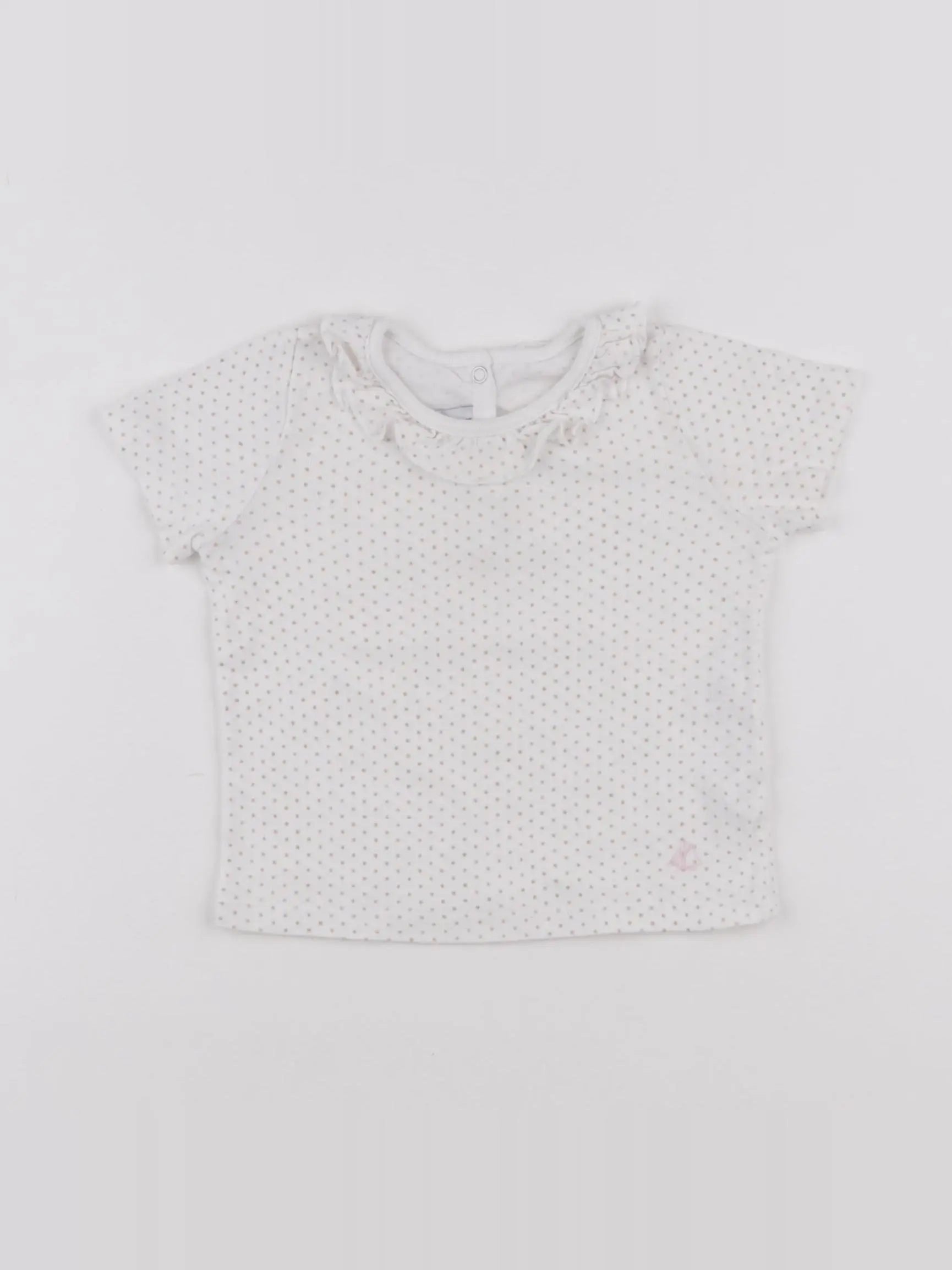 Petit Bateau - tee-shirt blanc, or - 12 mois
