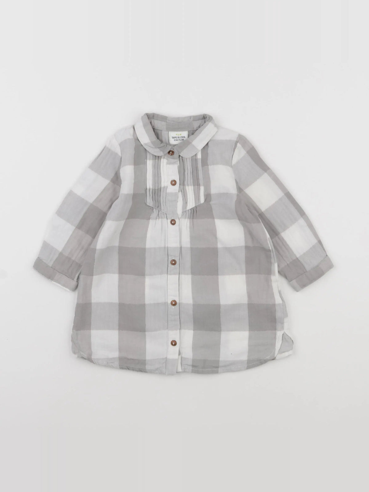 Tape à l'oeil - robe blanc, gris - 12 mois