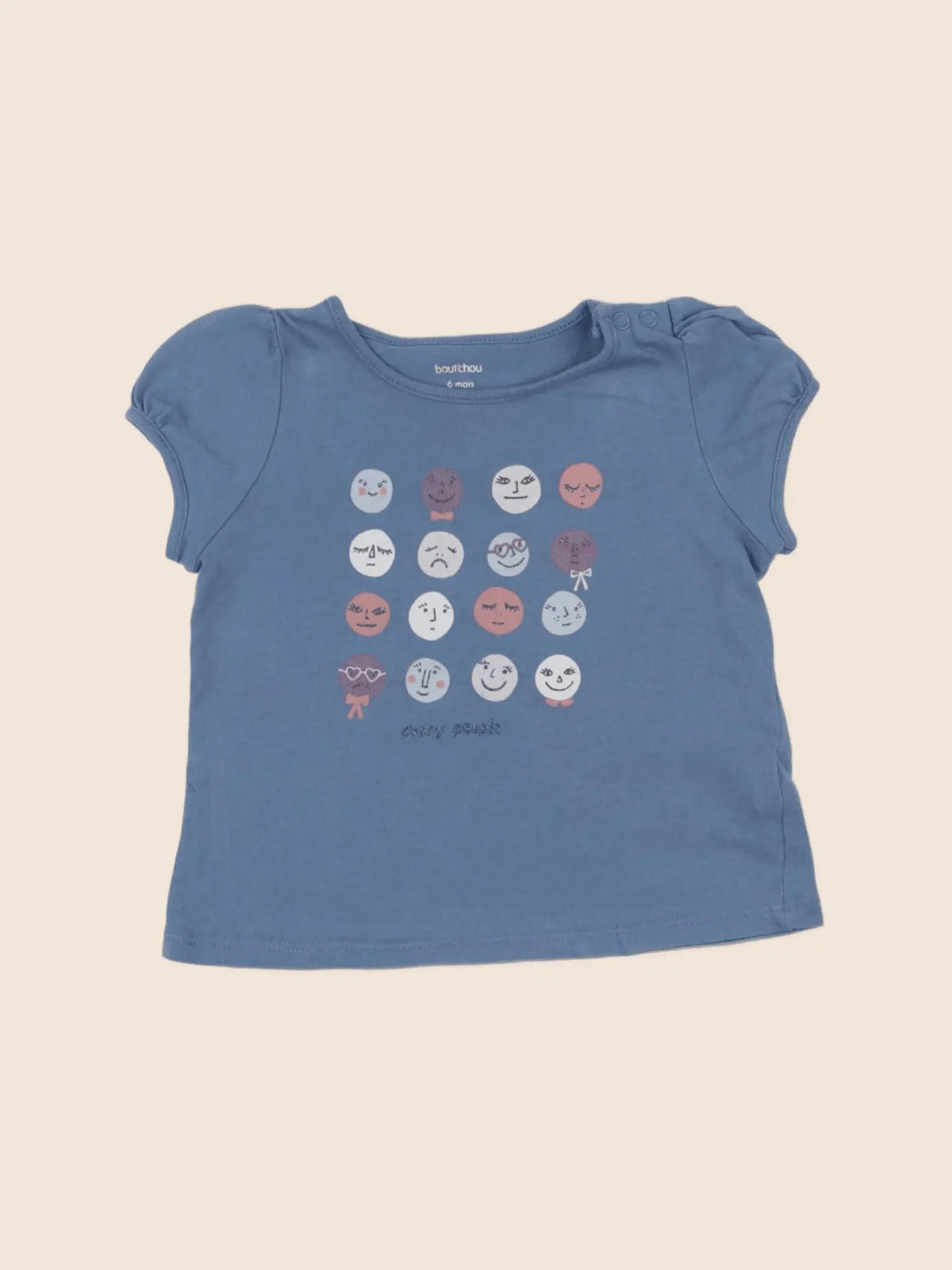 Boutchou - tee-shirt bleu - 6 mois