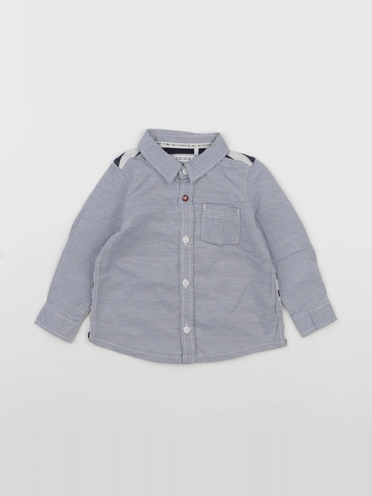 IKKS - chemise imprimé au dos bleu - 12 mois