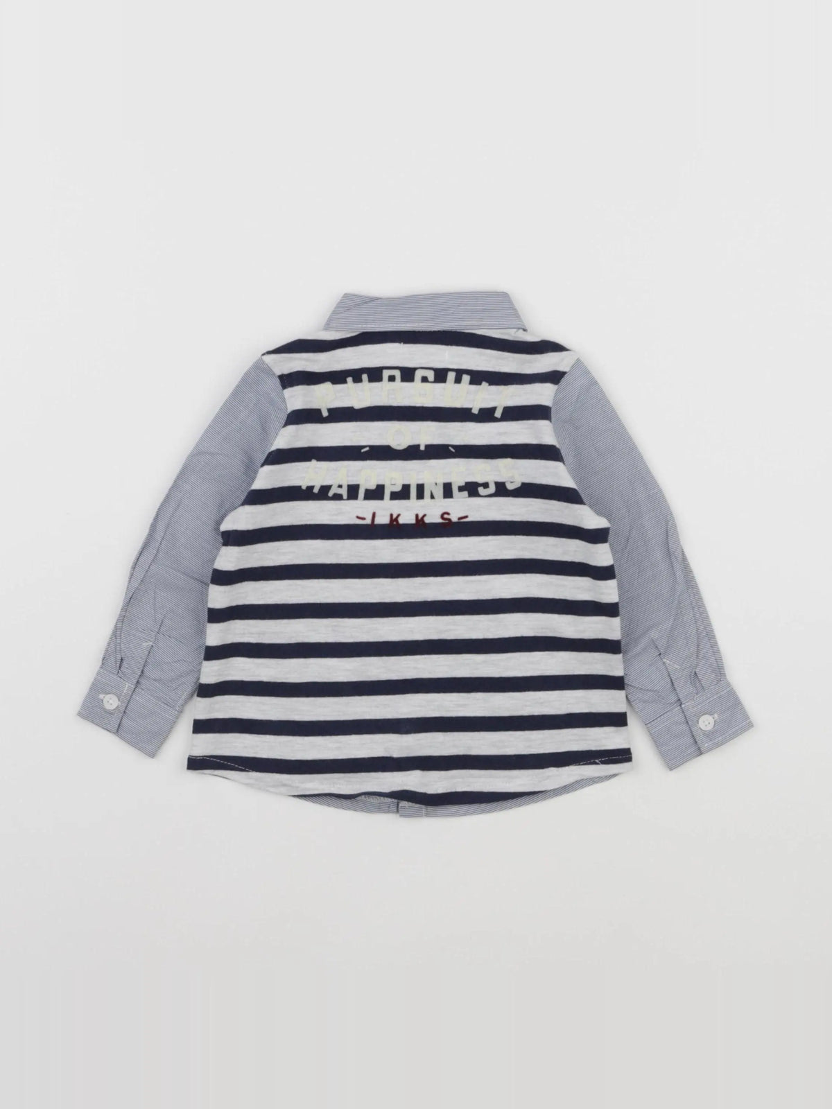 IKKS - chemise imprimé au dos bleu - 12 mois