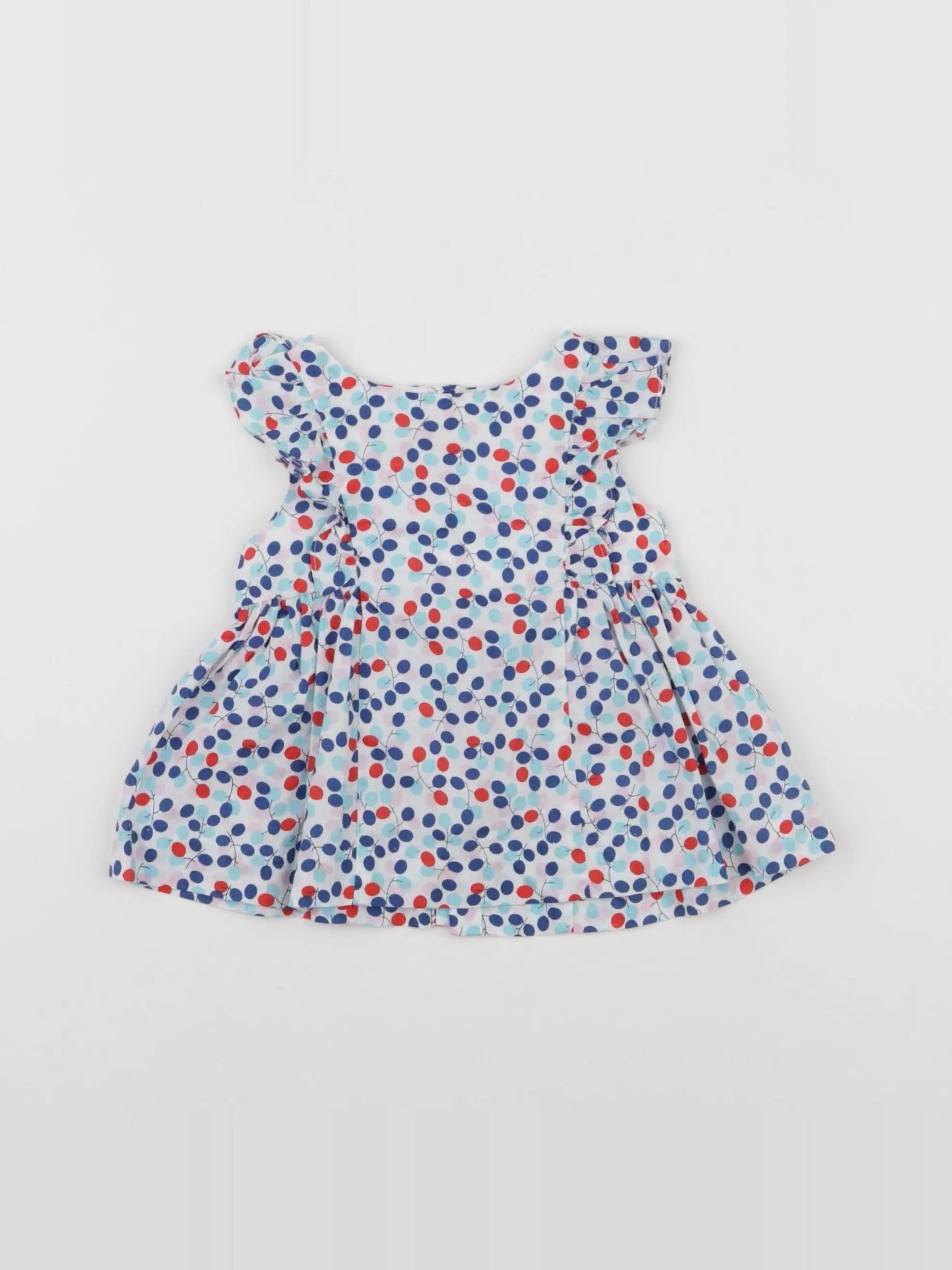 Jacadi - blouse blanc, bleu - 12 mois