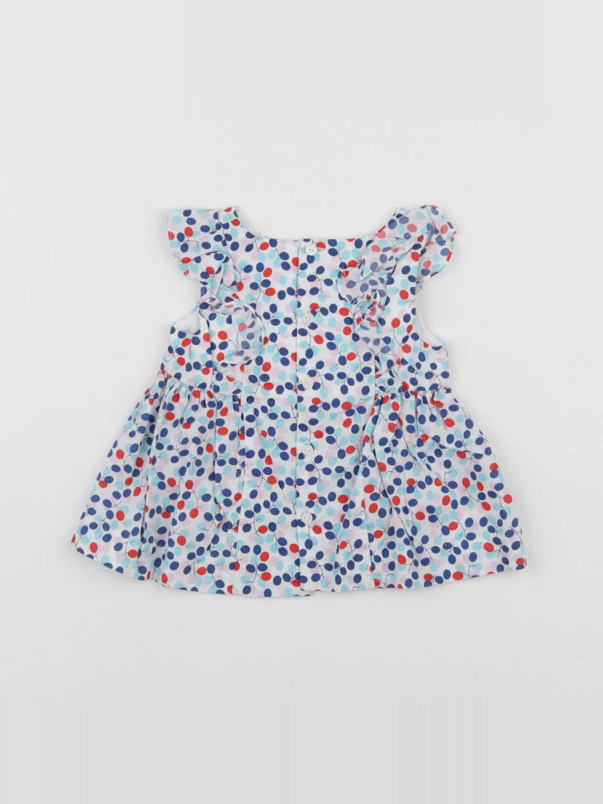 Jacadi - blouse blanc, bleu - 12 mois