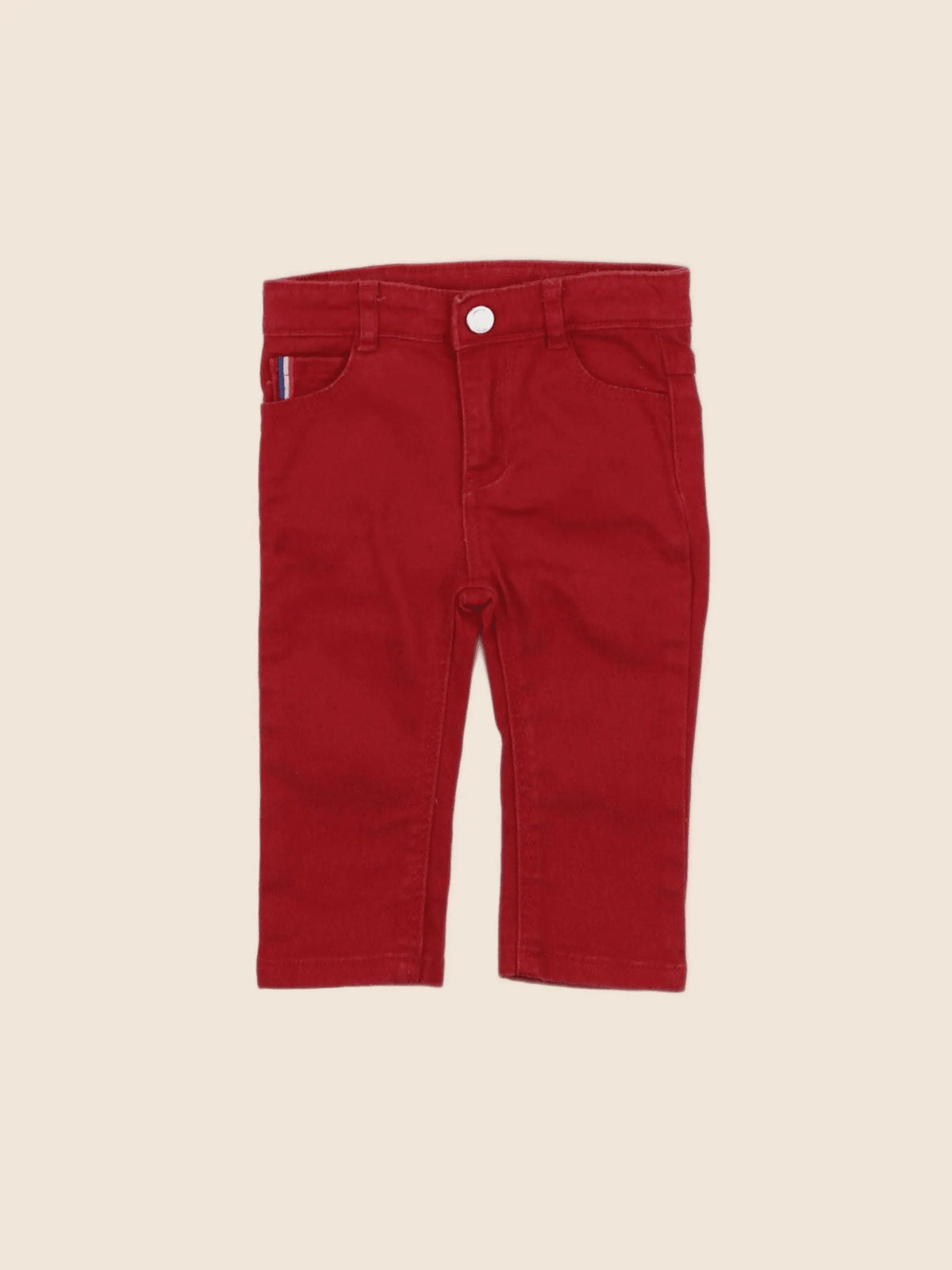 Jacadi - jean rouge - 12 mois