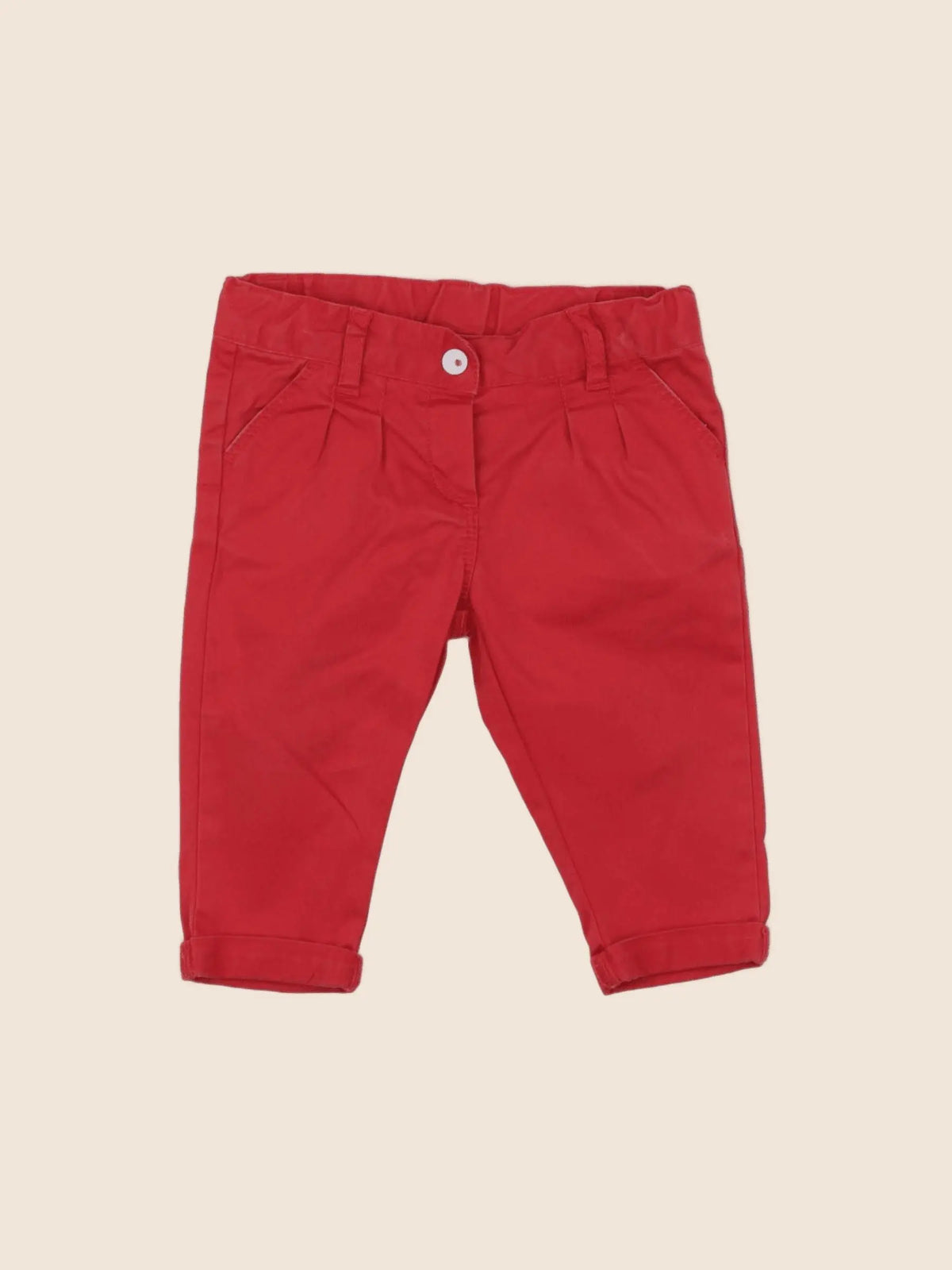 Petit Bateau - pantalon rouge - 6 mois