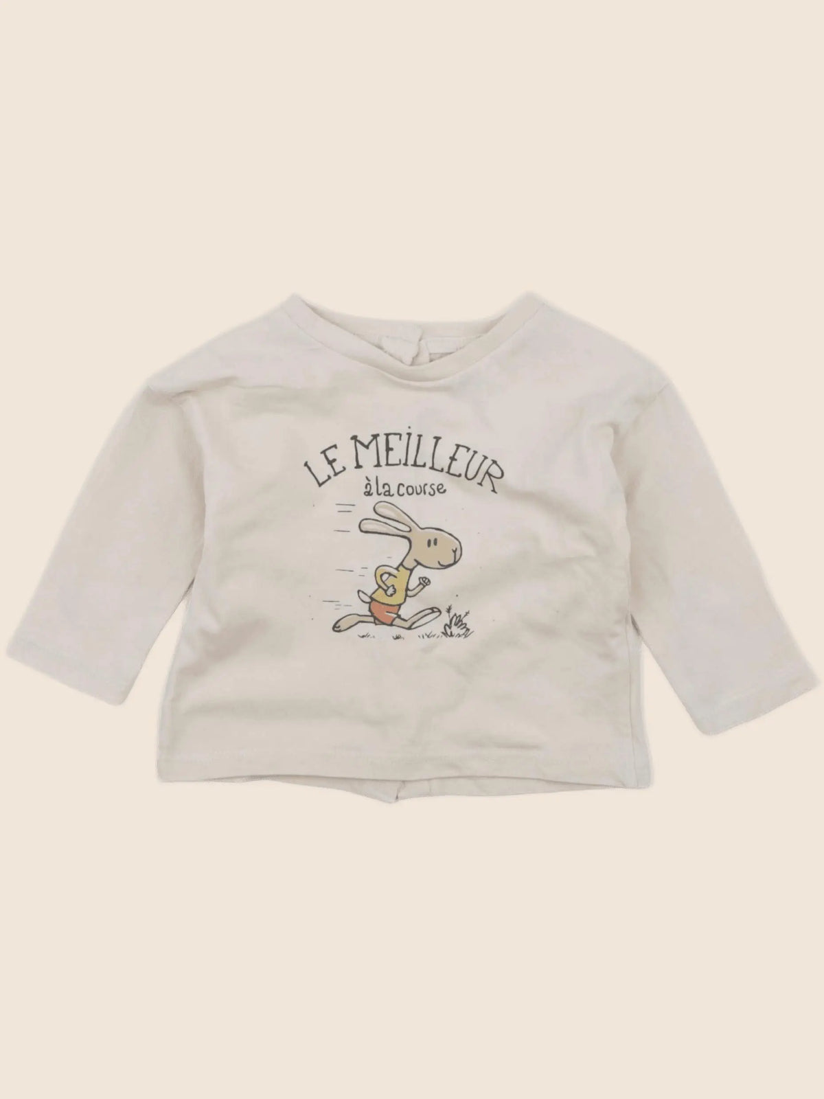 Vertbaudet - tee-shirt beige - 6 mois