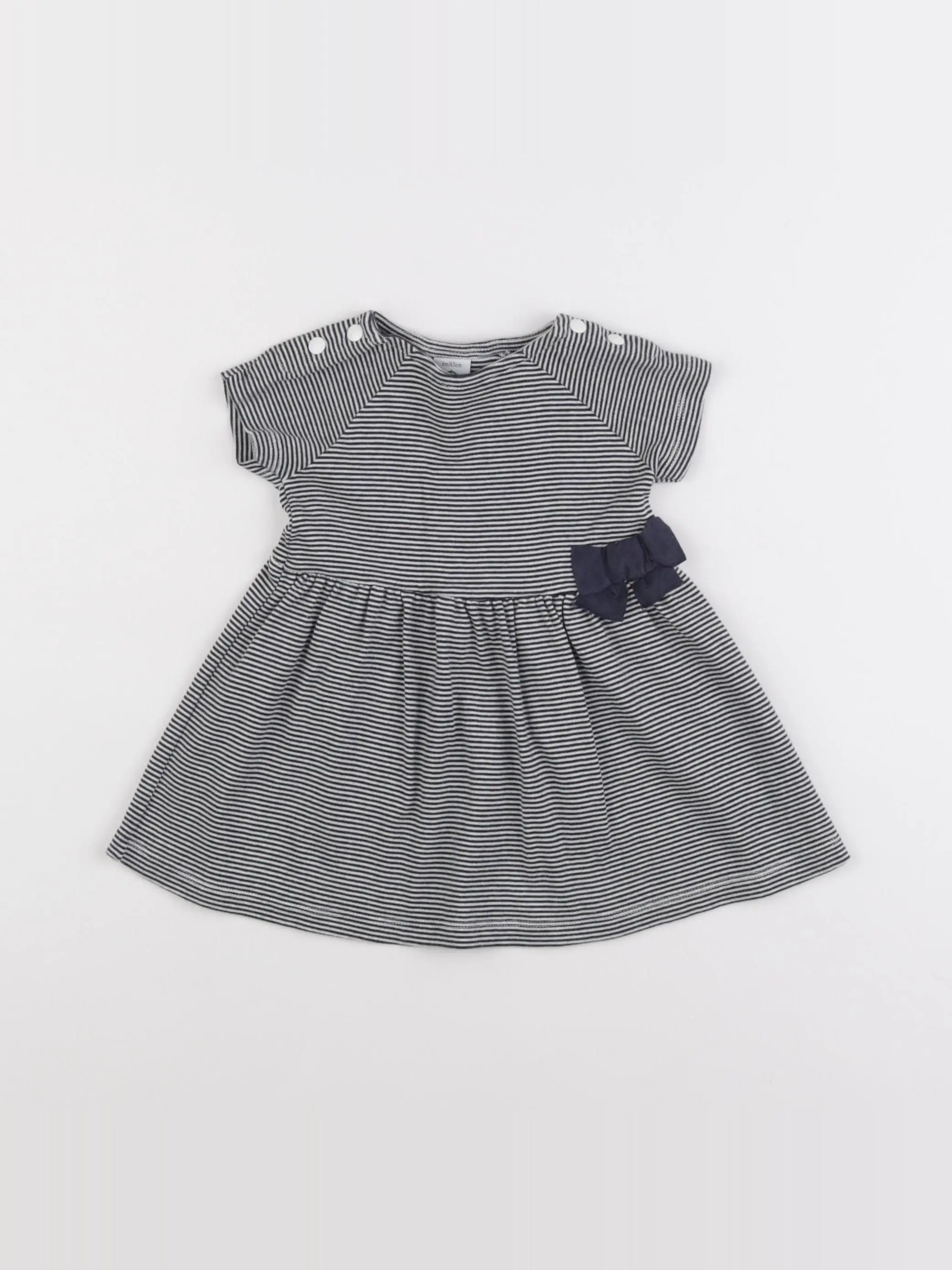 Petit Bateau - robe bleu - 6 mois