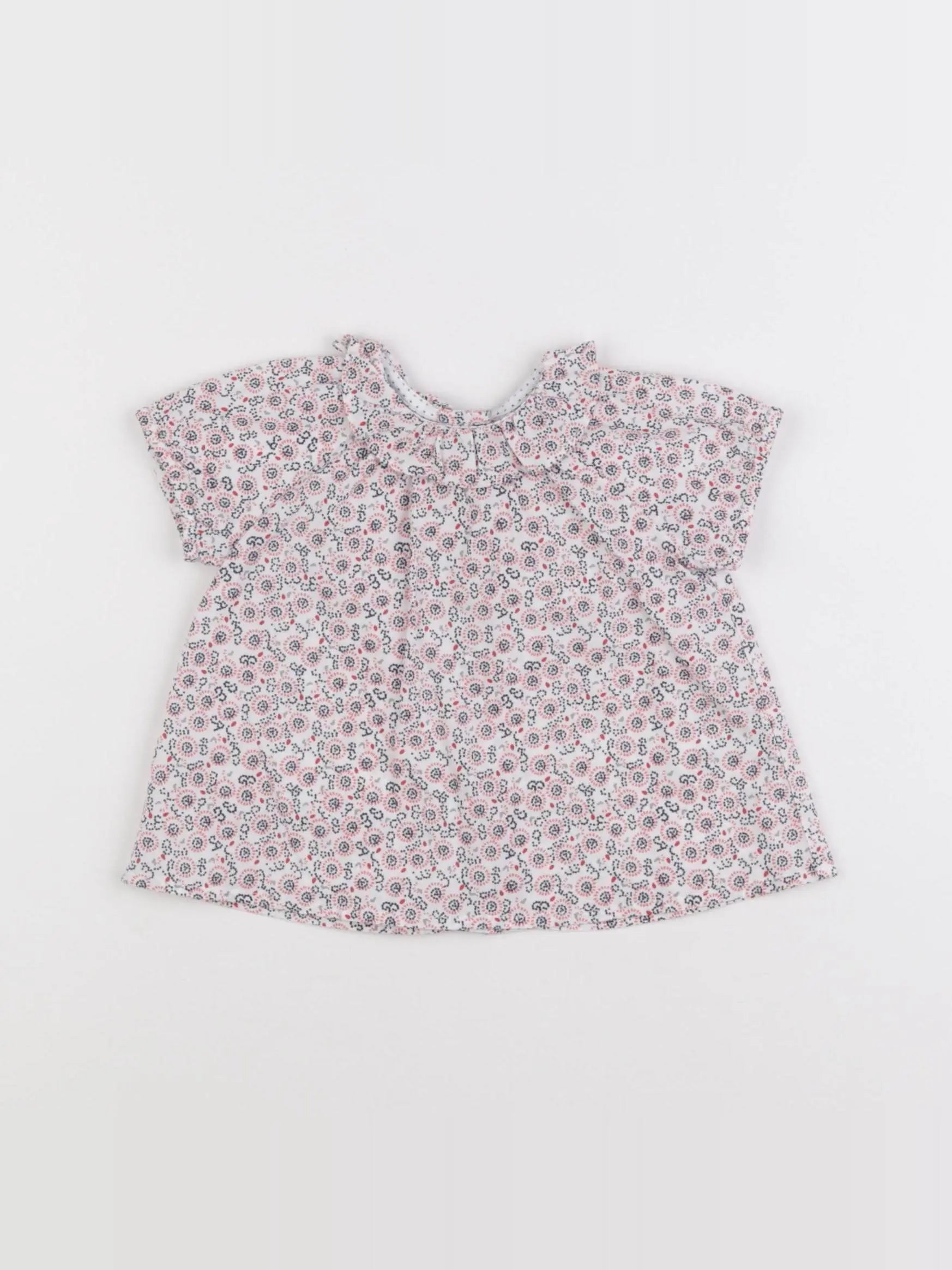 Petit Bateau - blouse rouge - 6 mois