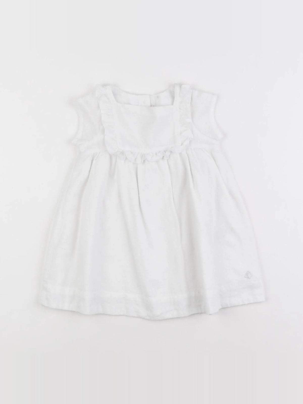 Petit Bateau - robe blanc - 12 mois