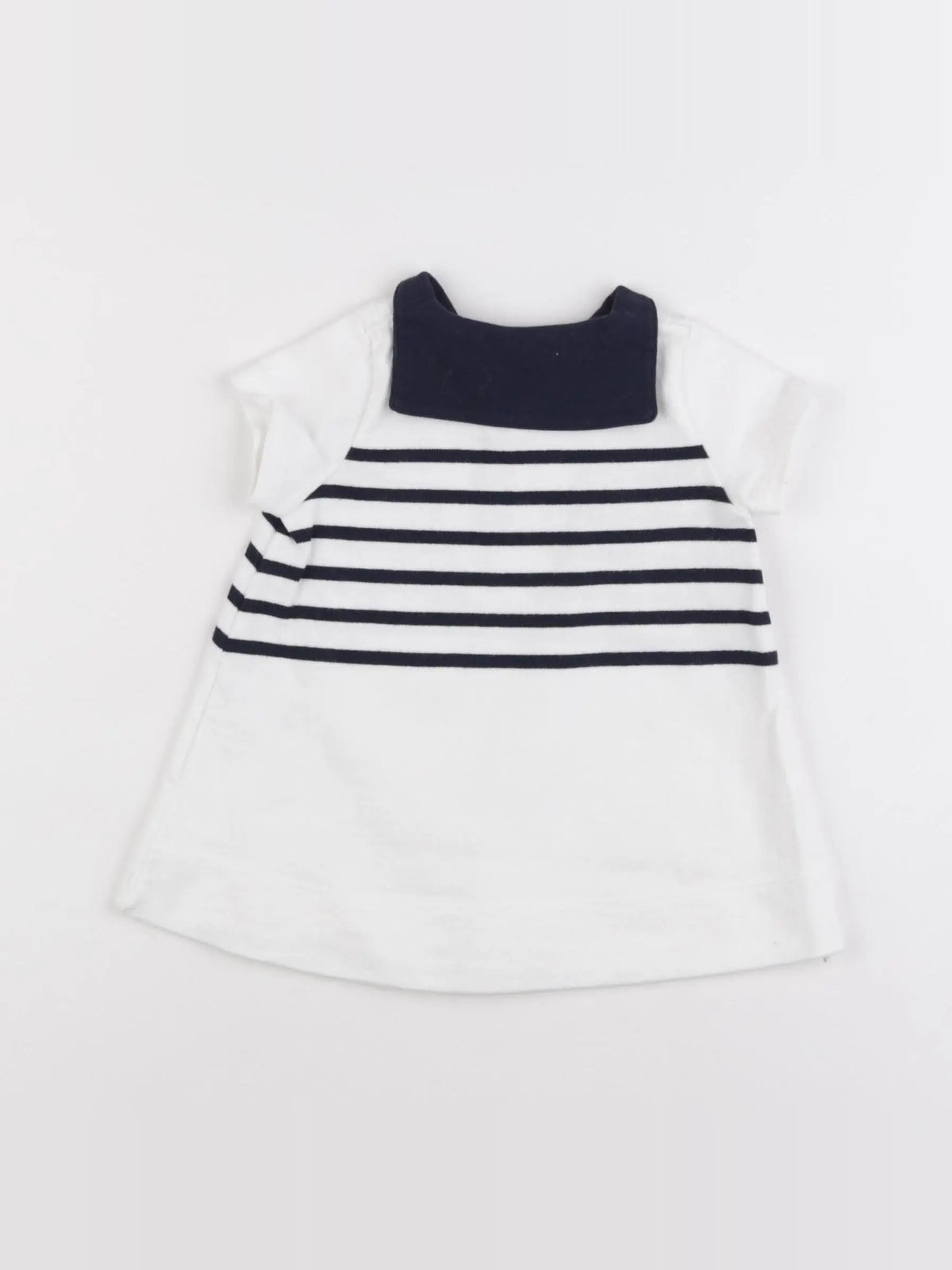 Petit Bateau - robe blanc, bleu - 6 mois