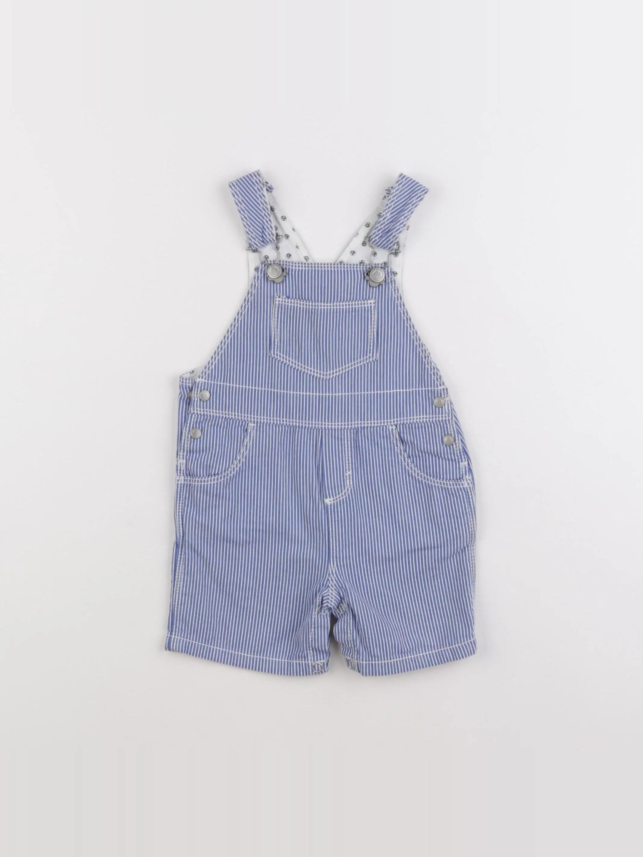 Petit Bateau - salopette blanc, bleu - 6 mois
