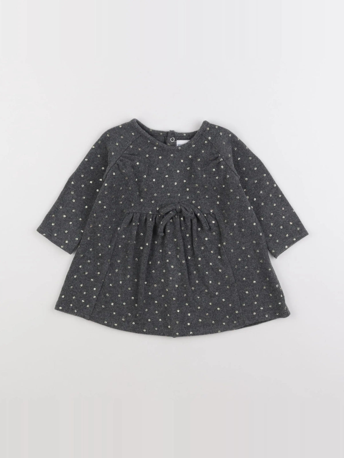 Vertbaudet - robe gris, or - 9 mois
