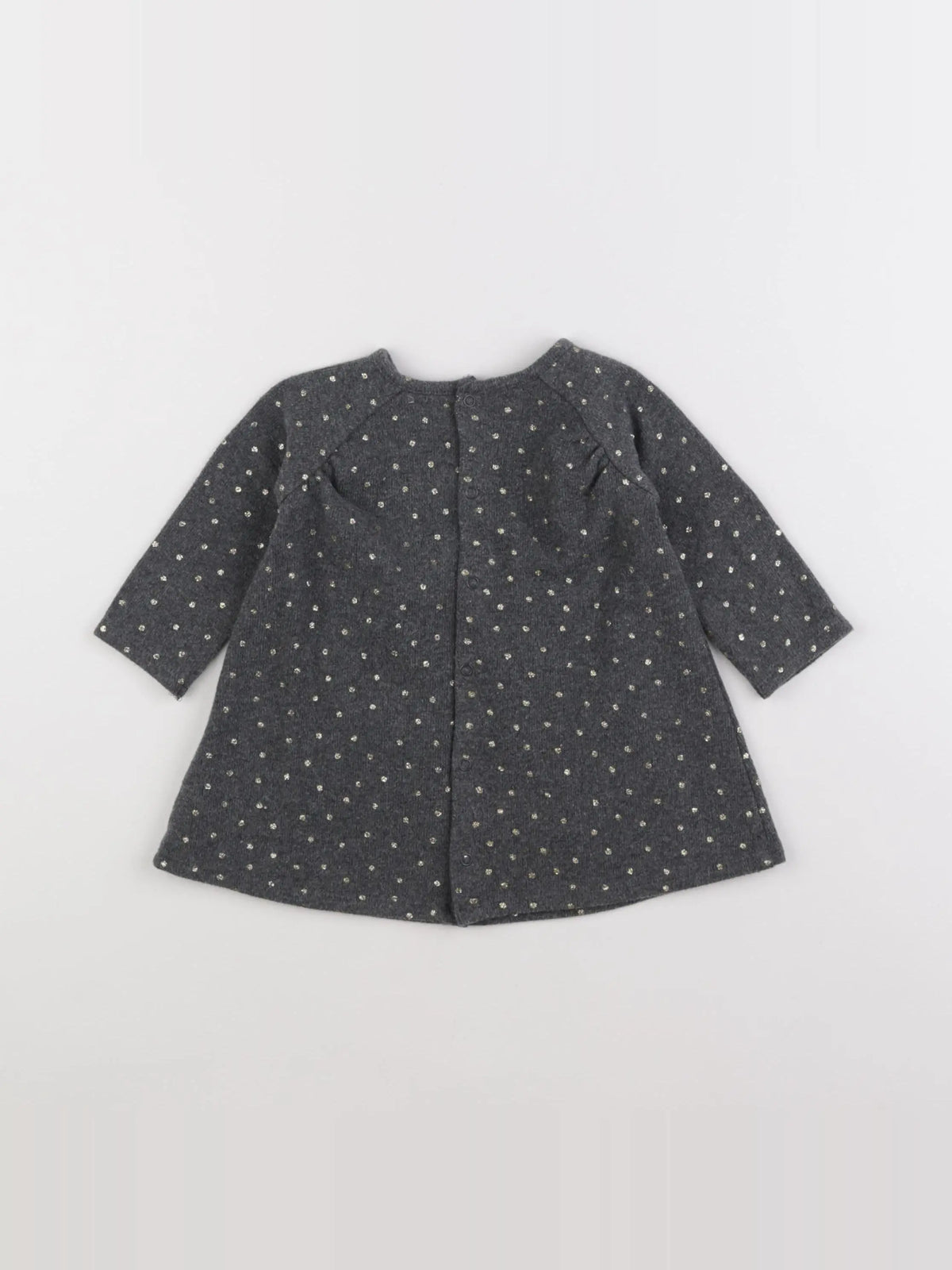 Vertbaudet - robe gris, or - 9 mois