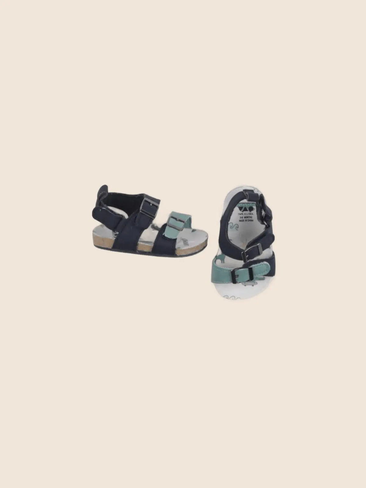 Tape à l'oeil - chaussons bleu, vert - pointure 17