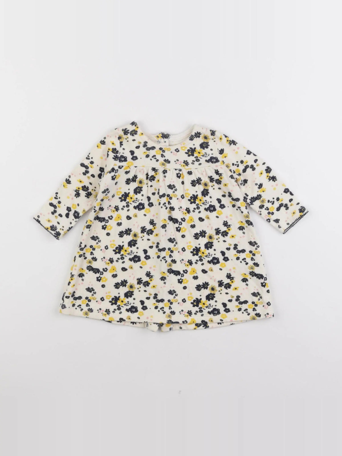 Petit Bateau - robe blanc, bleu - 6 mois