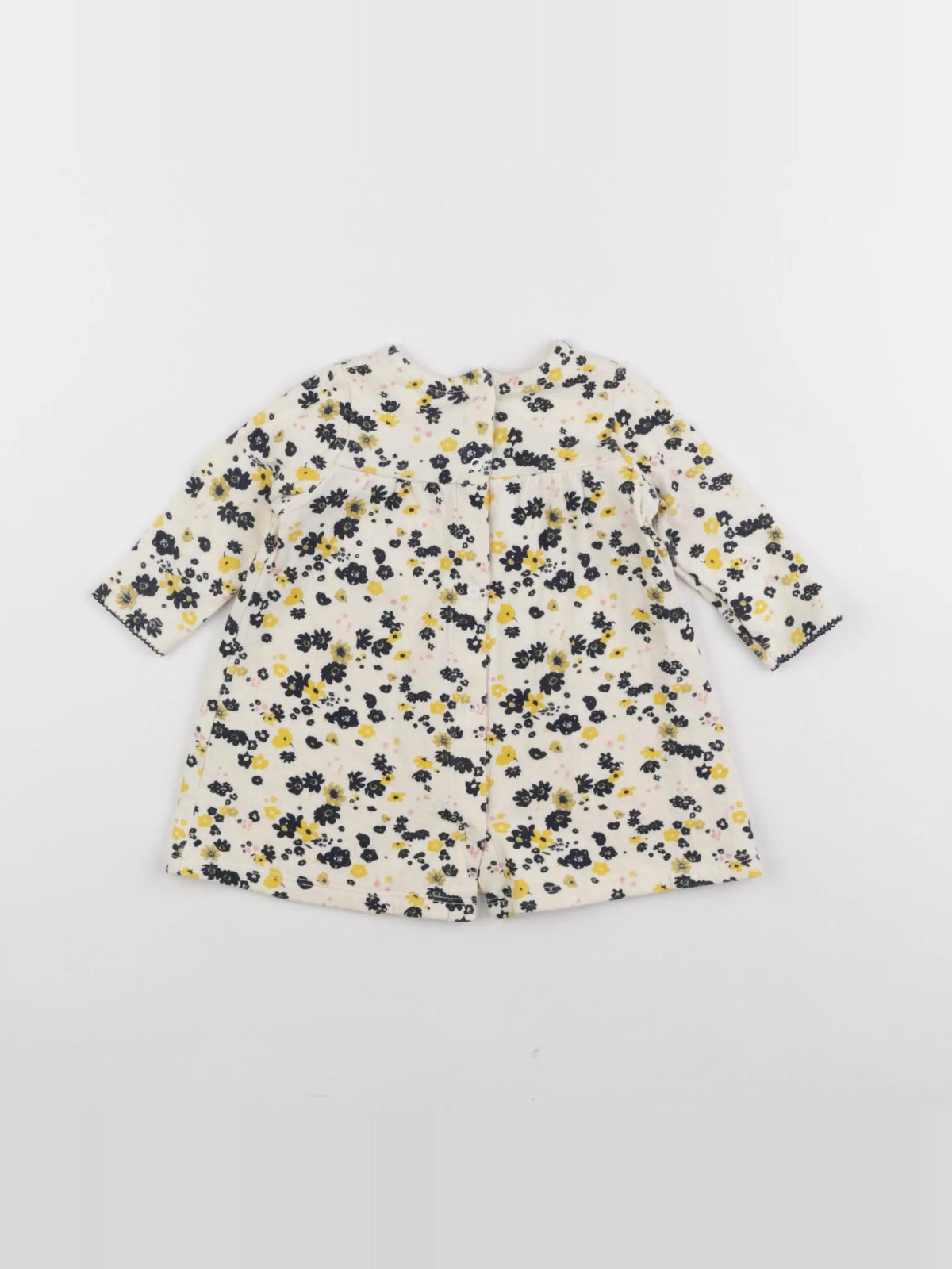 Petit Bateau - robe blanc, bleu - 6 mois