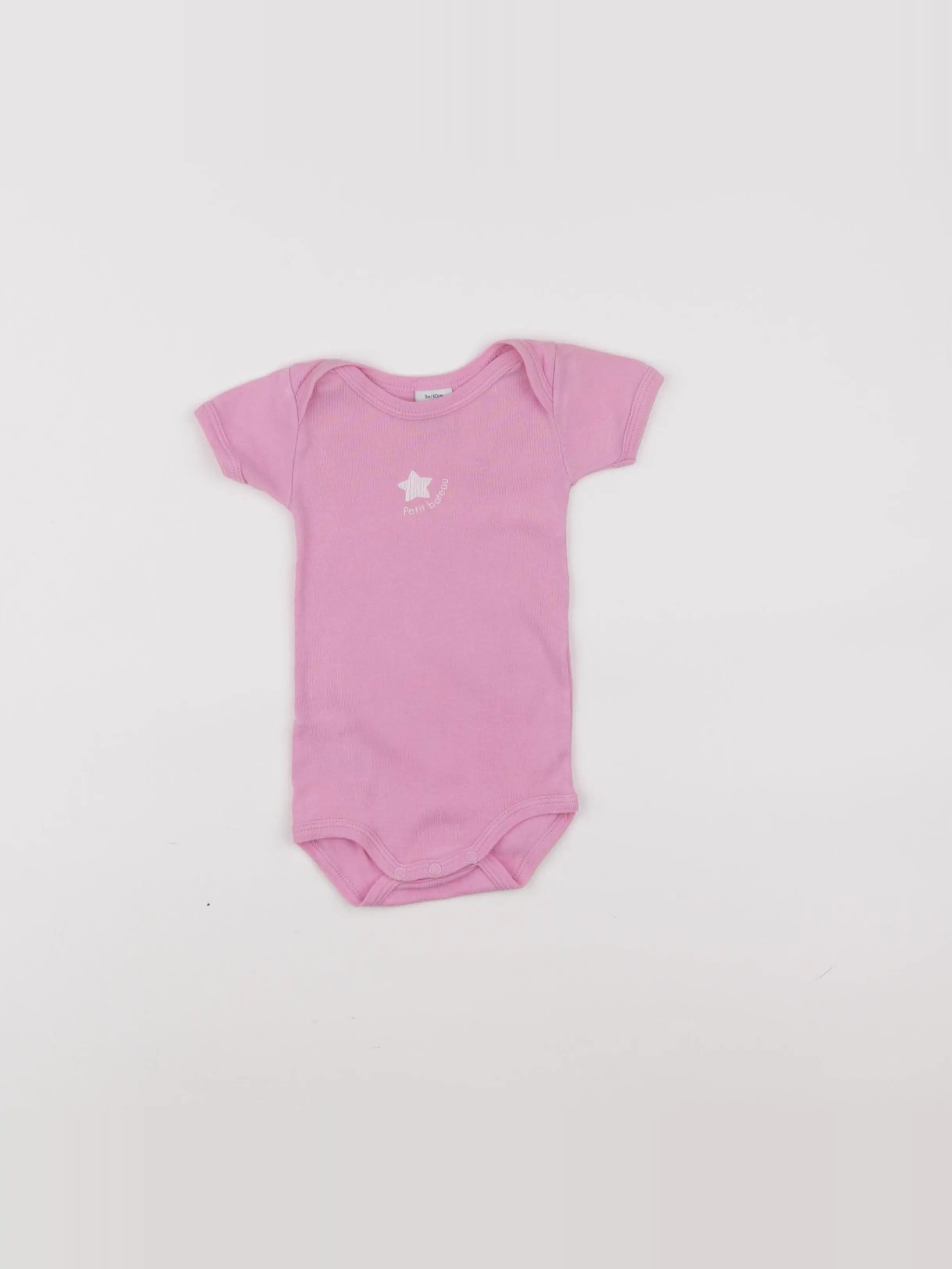 Petit Bateau - body rose - 3 mois