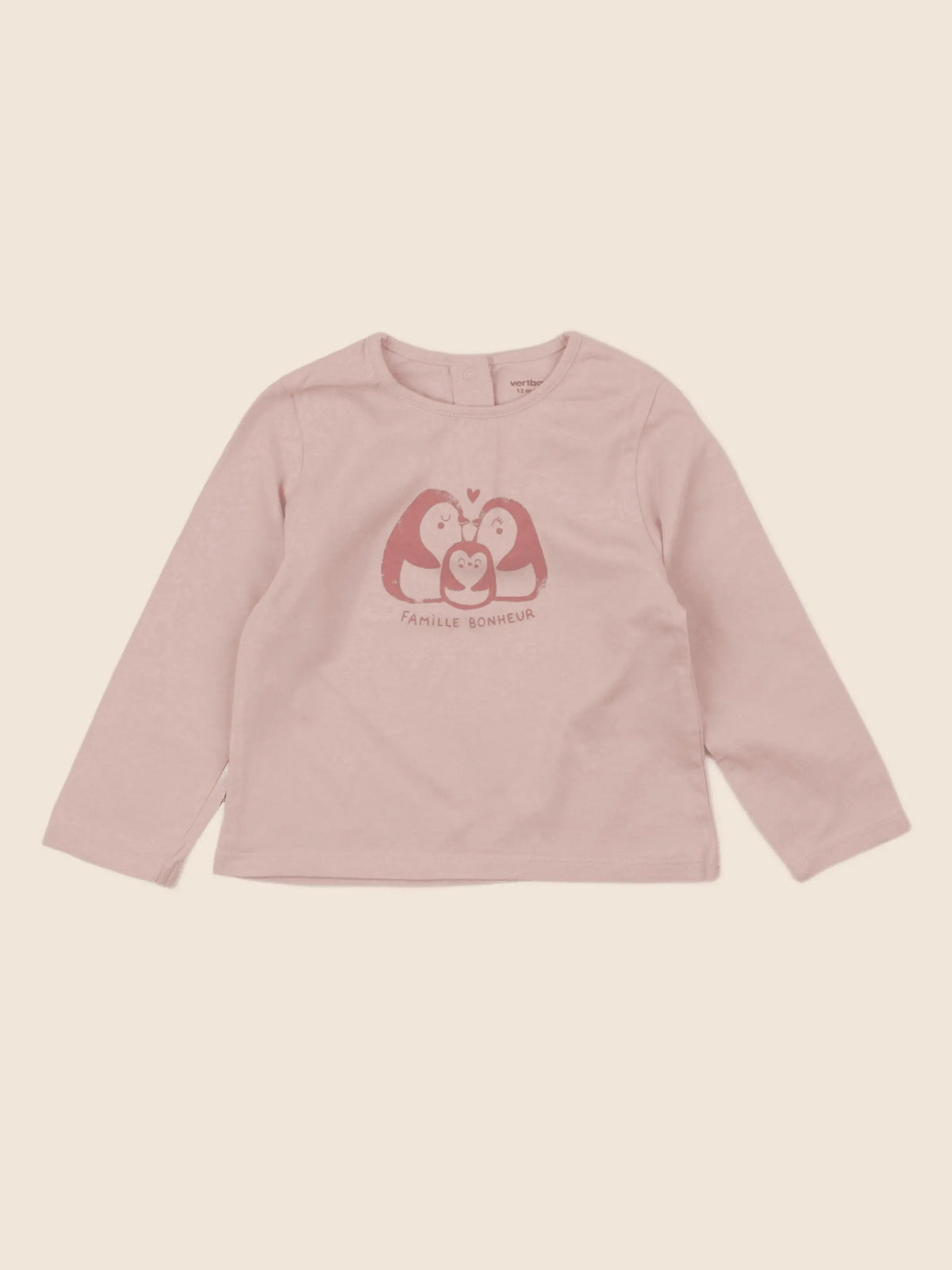 Vertbaudet - tee-shirt rose - 12 mois