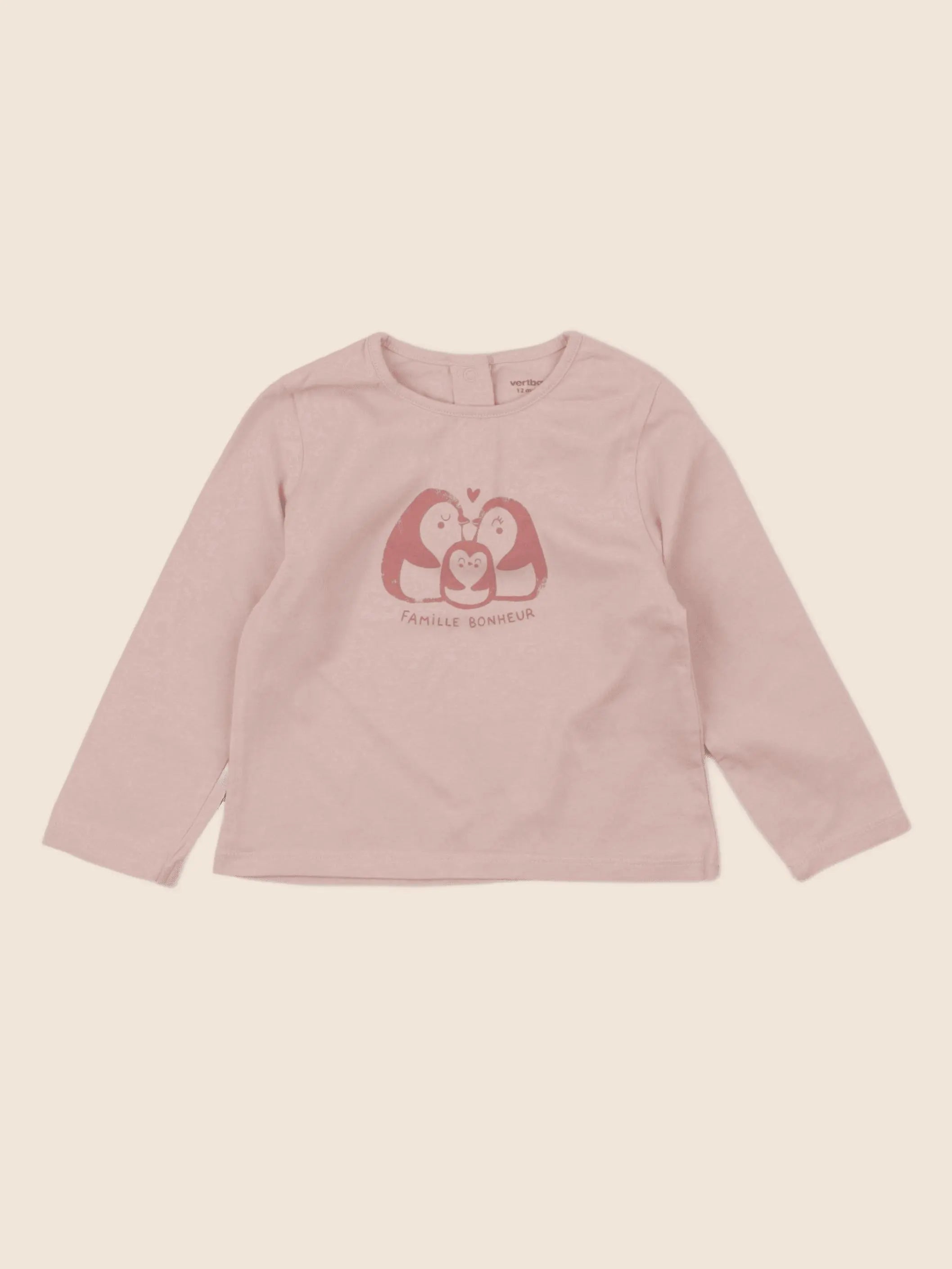 Vertbaudet - tee-shirt rose - 12 mois