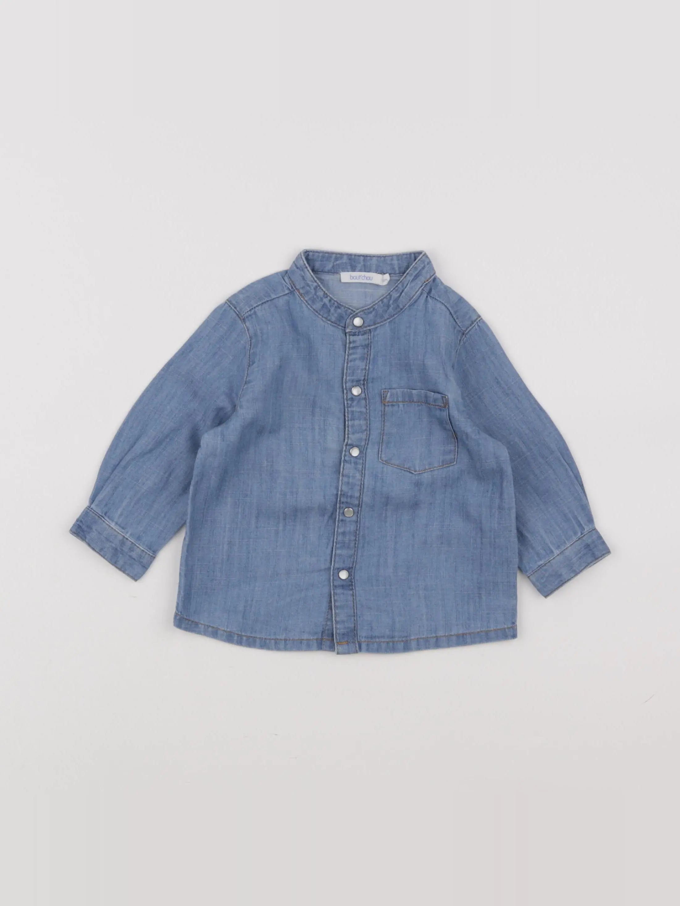Boutchou - chemise bleu - 6 mois