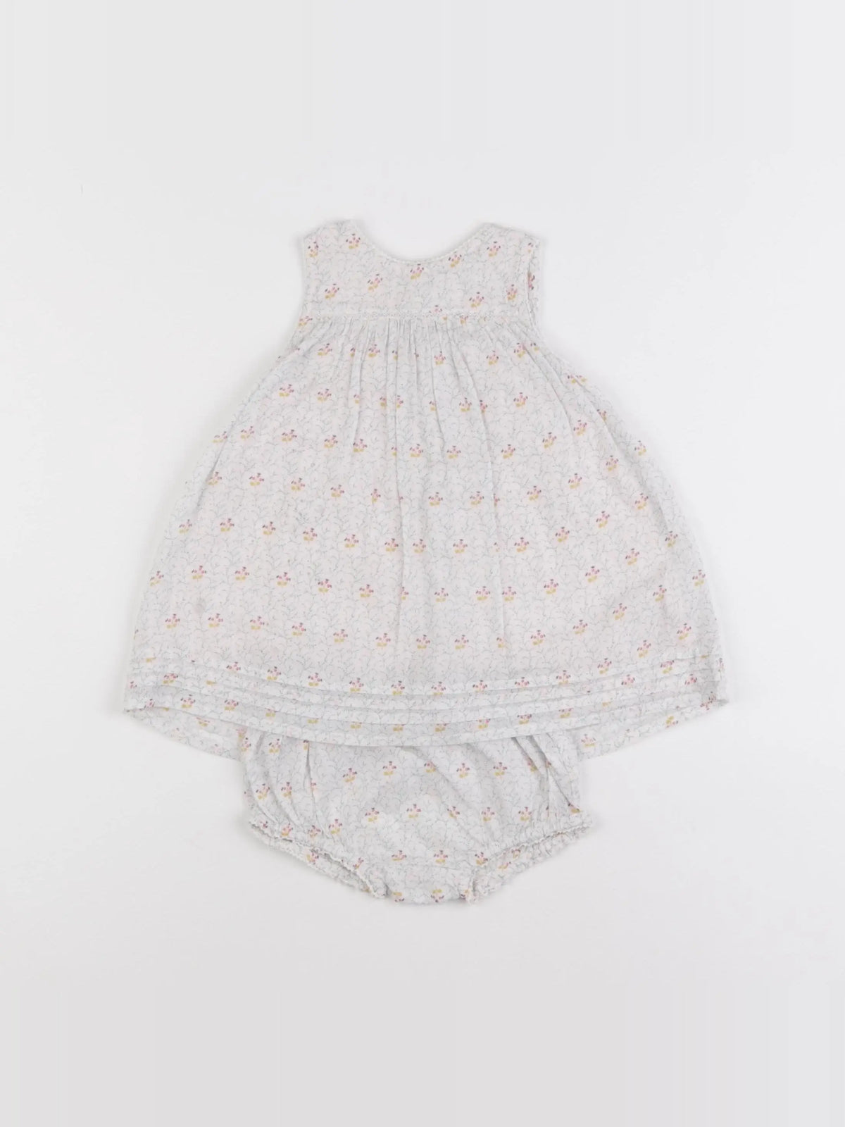 Boutchou - robe blanc, bleu - 3 mois
