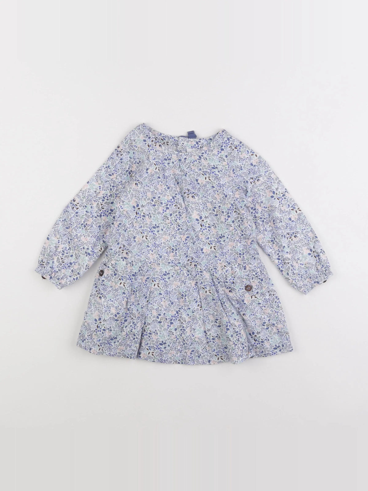 Jacadi - robe liberty blanc, bleu - 12 mois